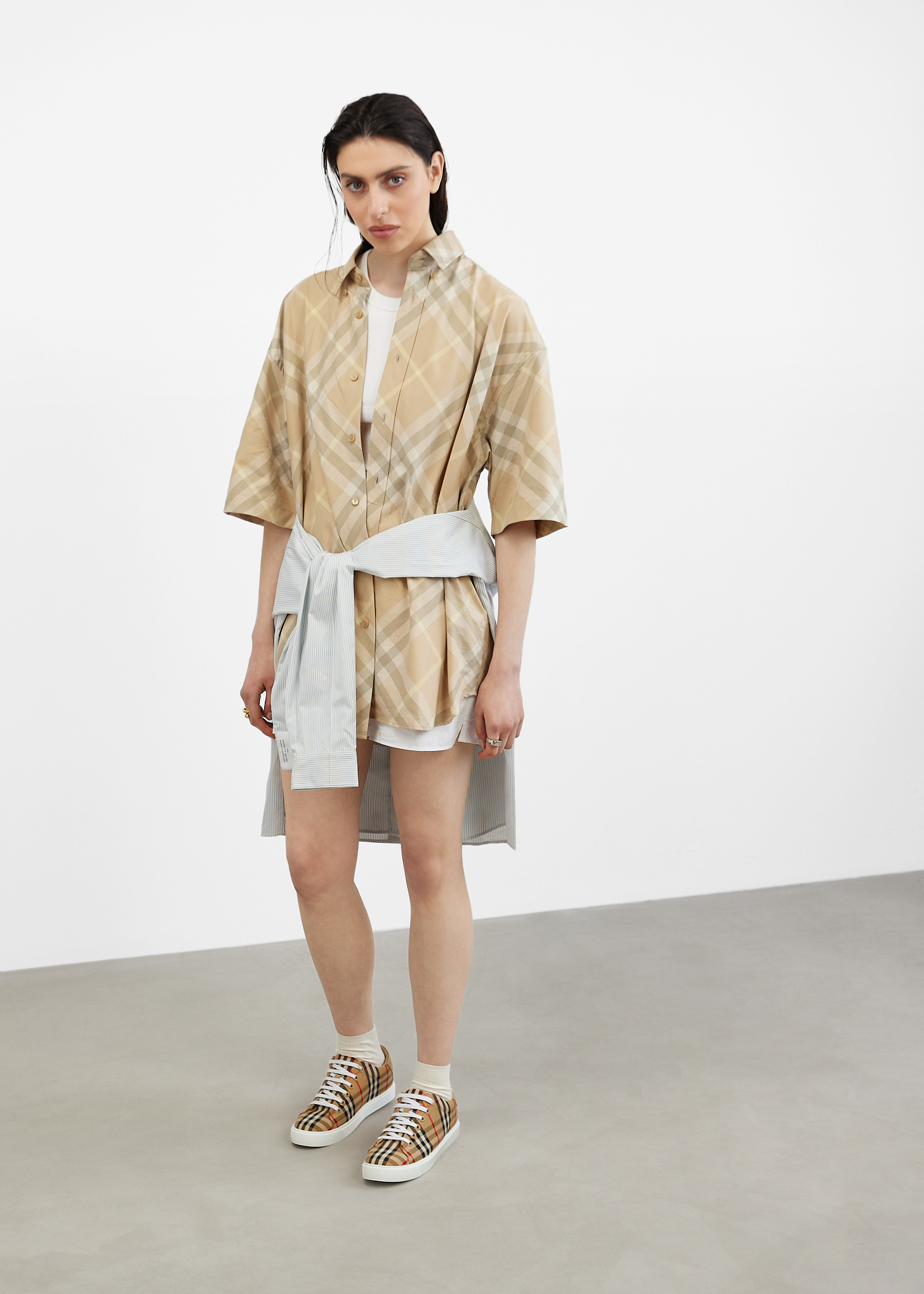 スニーカー Burberry FW25 Embroidered canvas sneakers (8049777 A7026) Burberry Vintage check sneakers for Women - Beige in USA