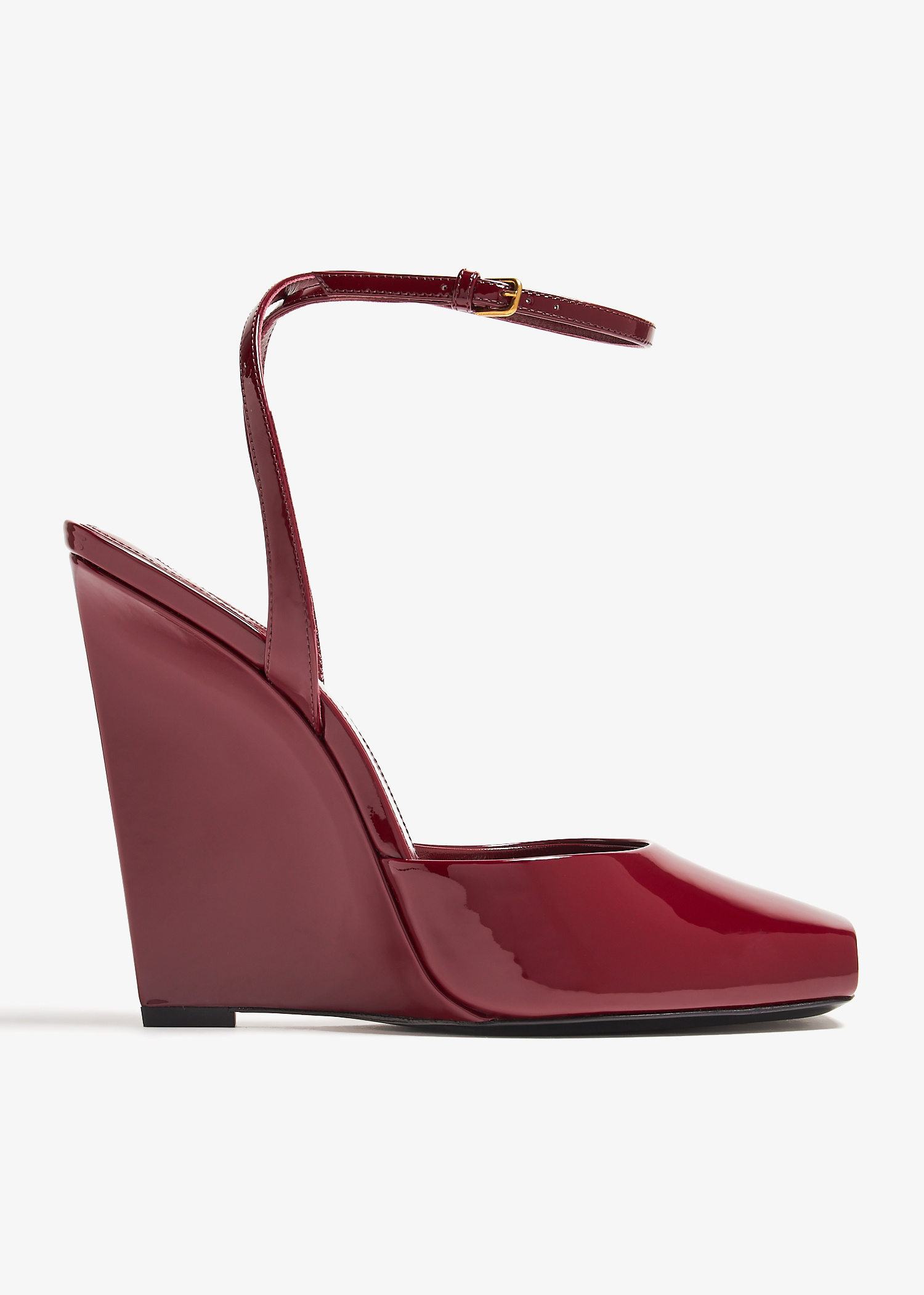 パンプス Saint Laurent Brown Shiny Leather Wedges Saint Laurent Brown Shiny Leather Wedges Women | ModeSens