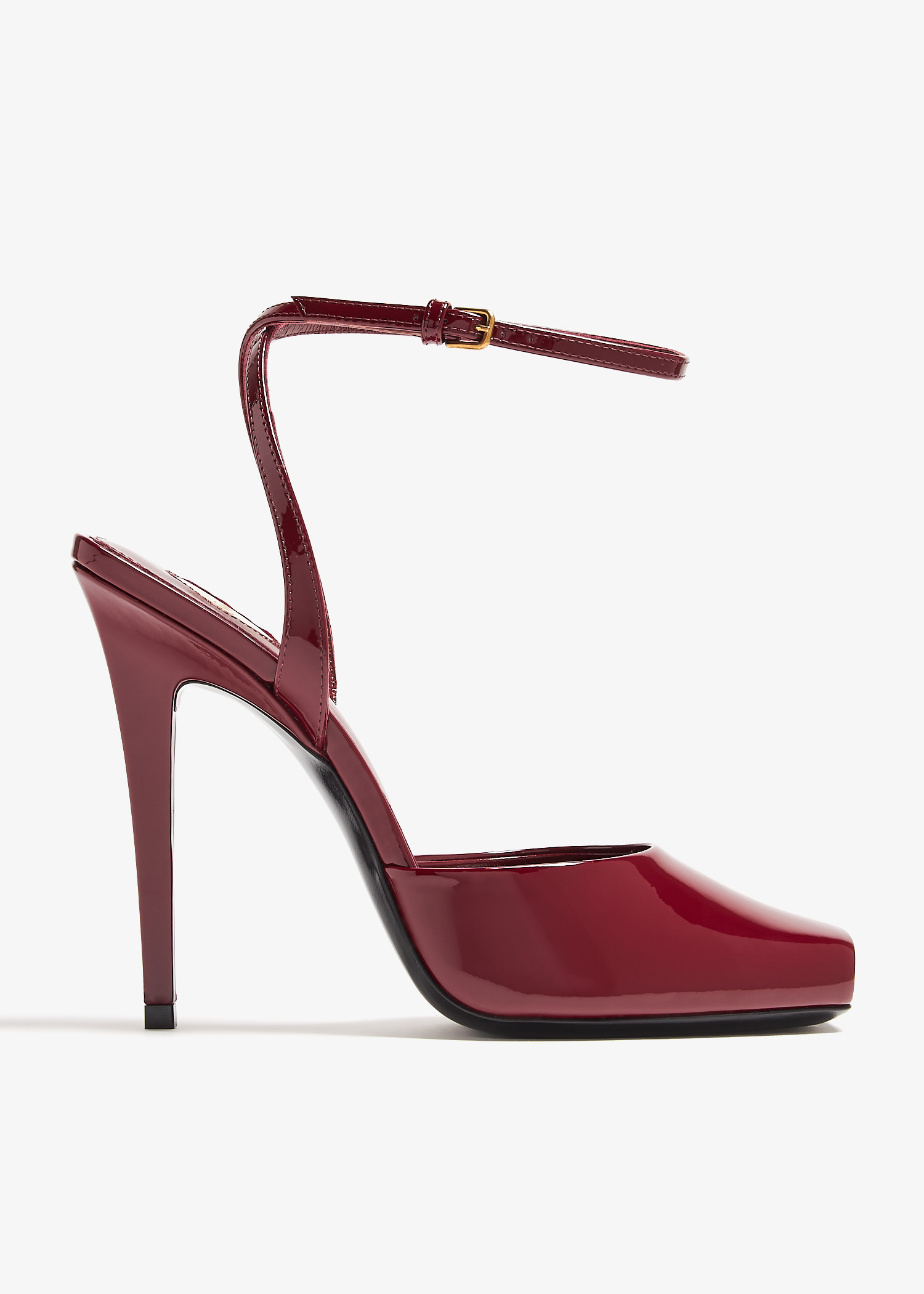 Saint Laurent Scandale heel sandals for Women - Burgundy in