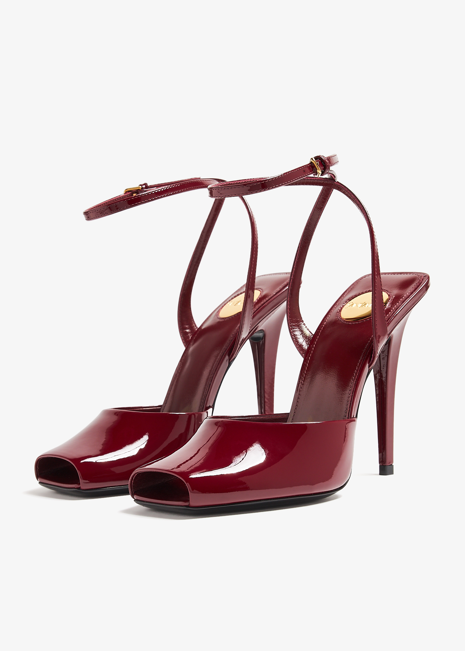 Saint Laurent Scandale heel sandals for Women - Burgundy in