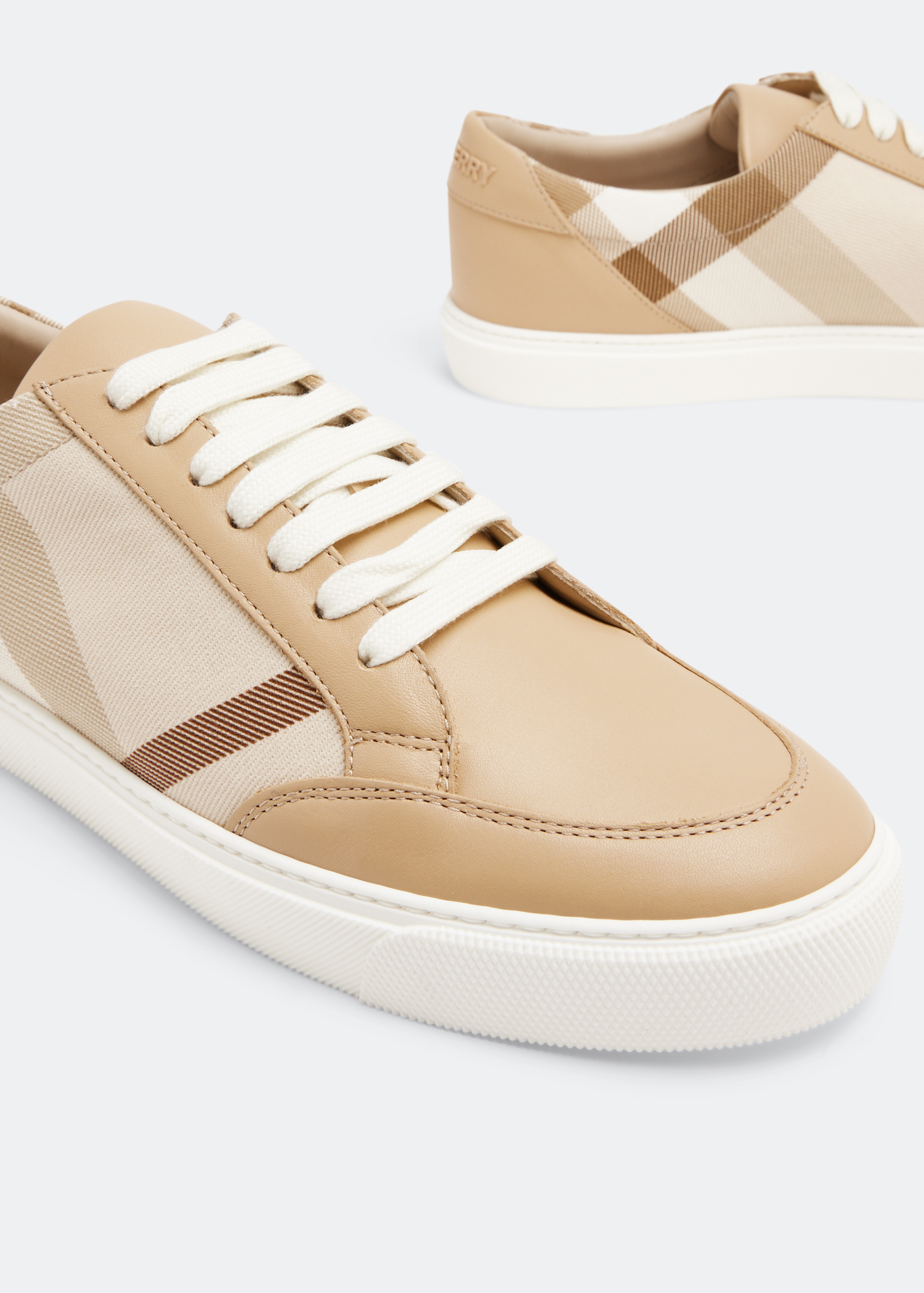 ☆大人気☆ BURBERRY LEATHER SNEAKERS Burberry Leather Check Sneakers | Harrods AE