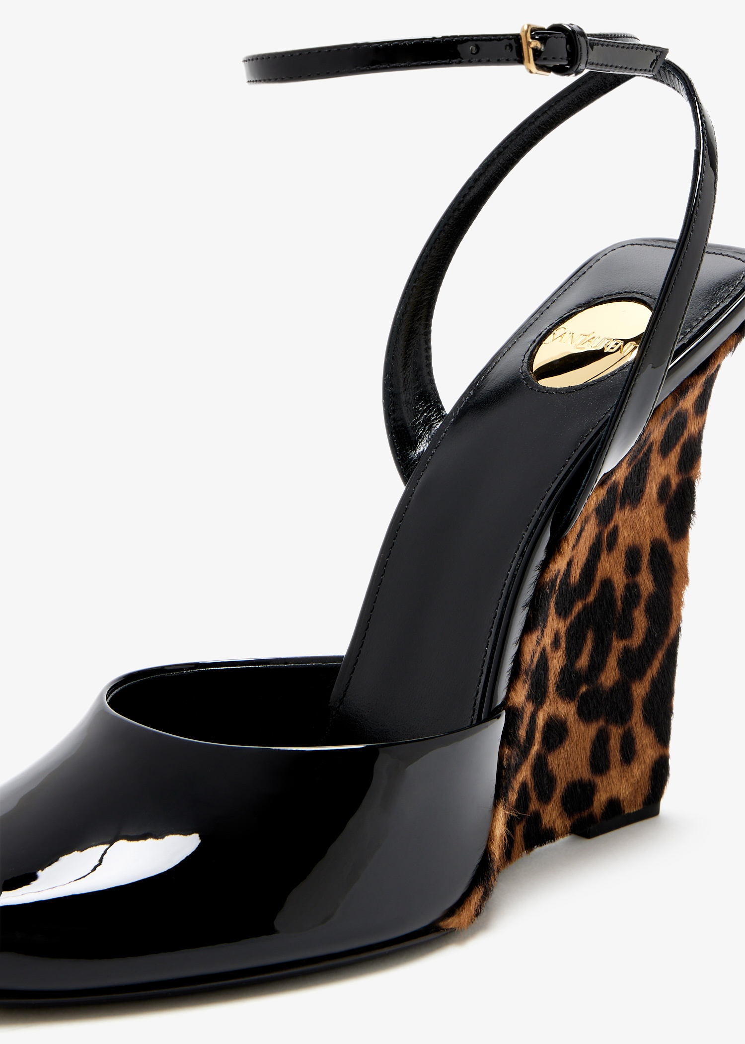 Saint Laurent Scandale wedge sandals for Women - Black in