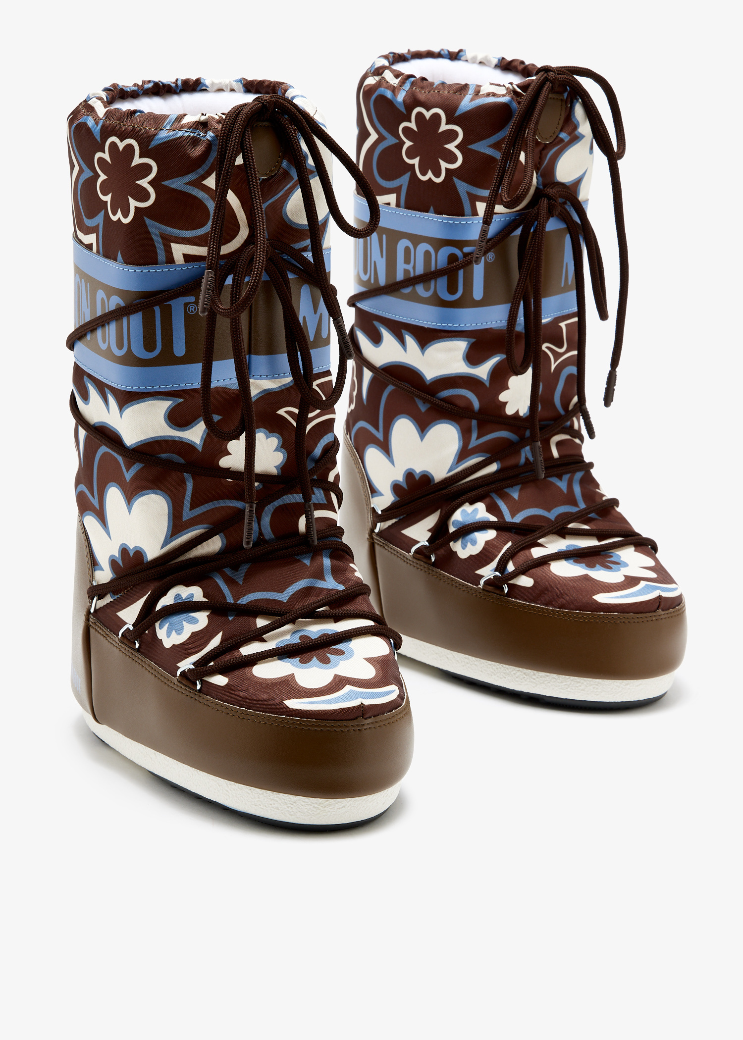 Moon Boot Icon flower boots for Women - Brown in UAE | Level