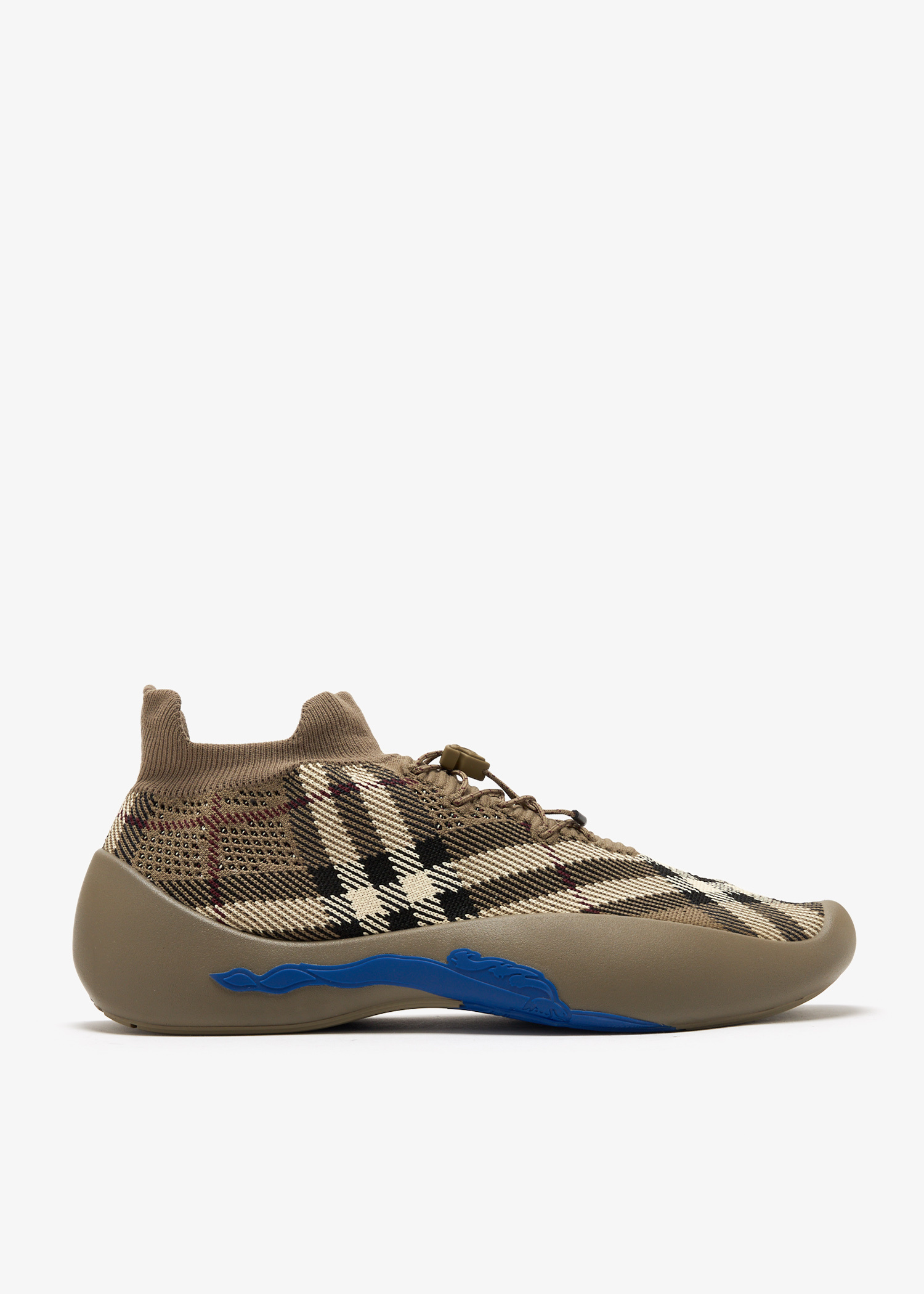 スニーカー BURBERRY Check knit Neptune sneakers Check Knit Neptune Sneakers in Midnight - Men | Burberry