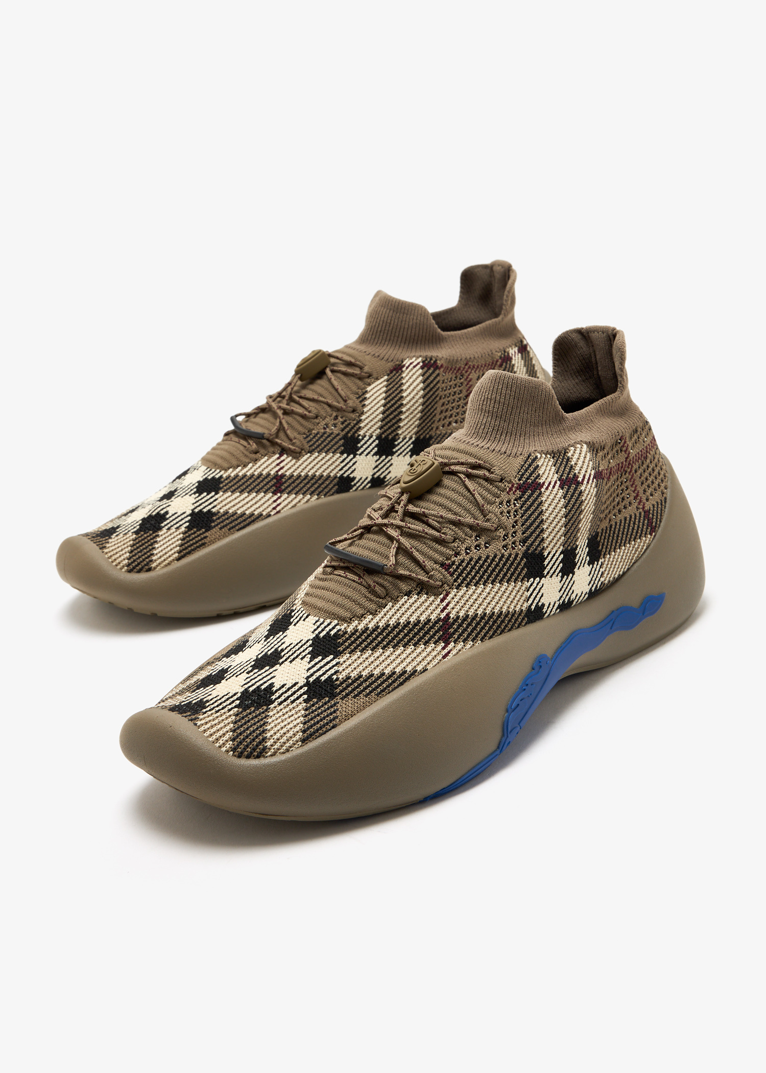 スニーカー BURBERRY Neptune Sneaker With Knitted Check Check Knit Neptune Sneakers in Midnight - Men | Burberry