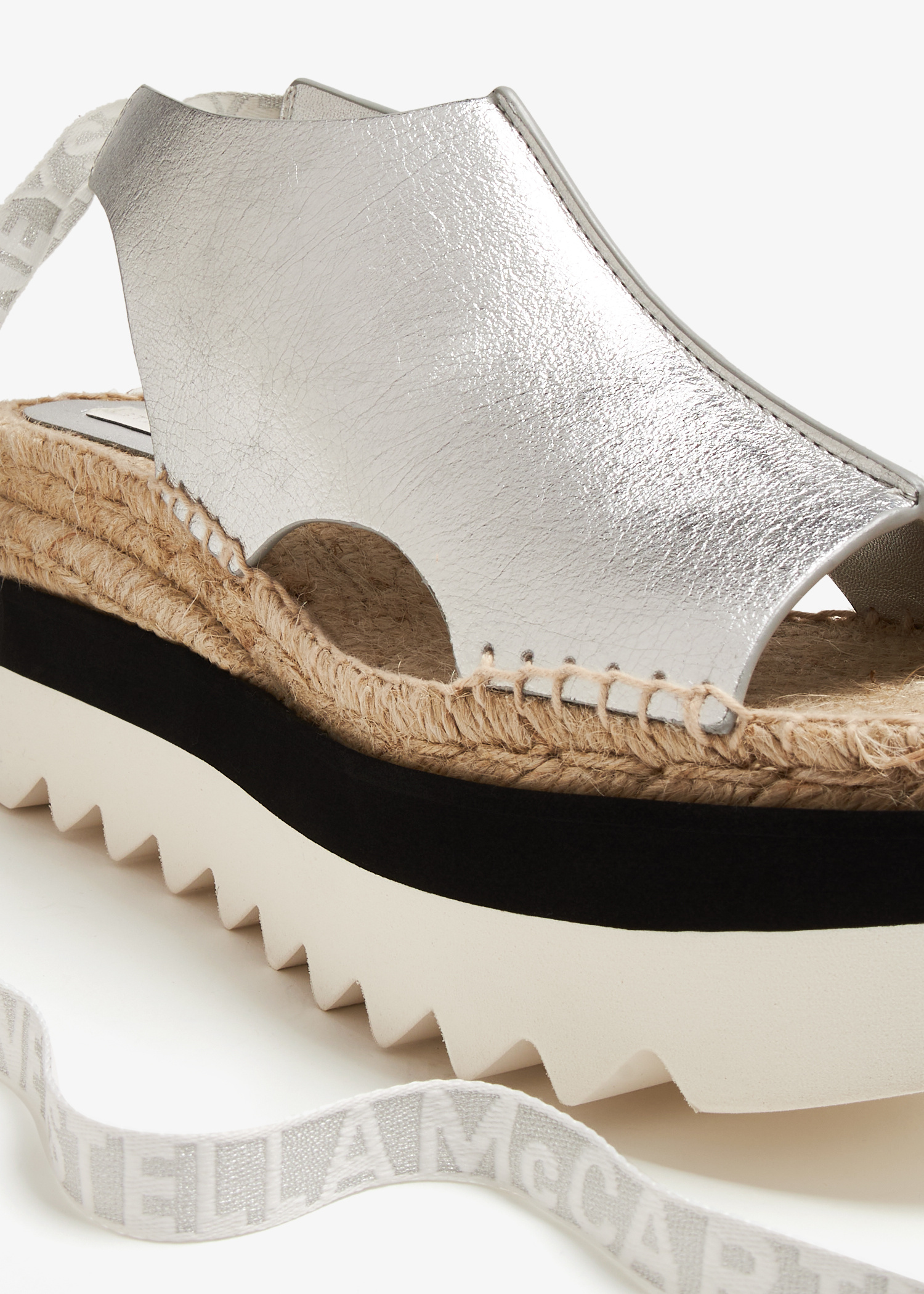 Stella miila☆　0628 Stella McCartney Gaia platform espadrilles for Women - Silver in