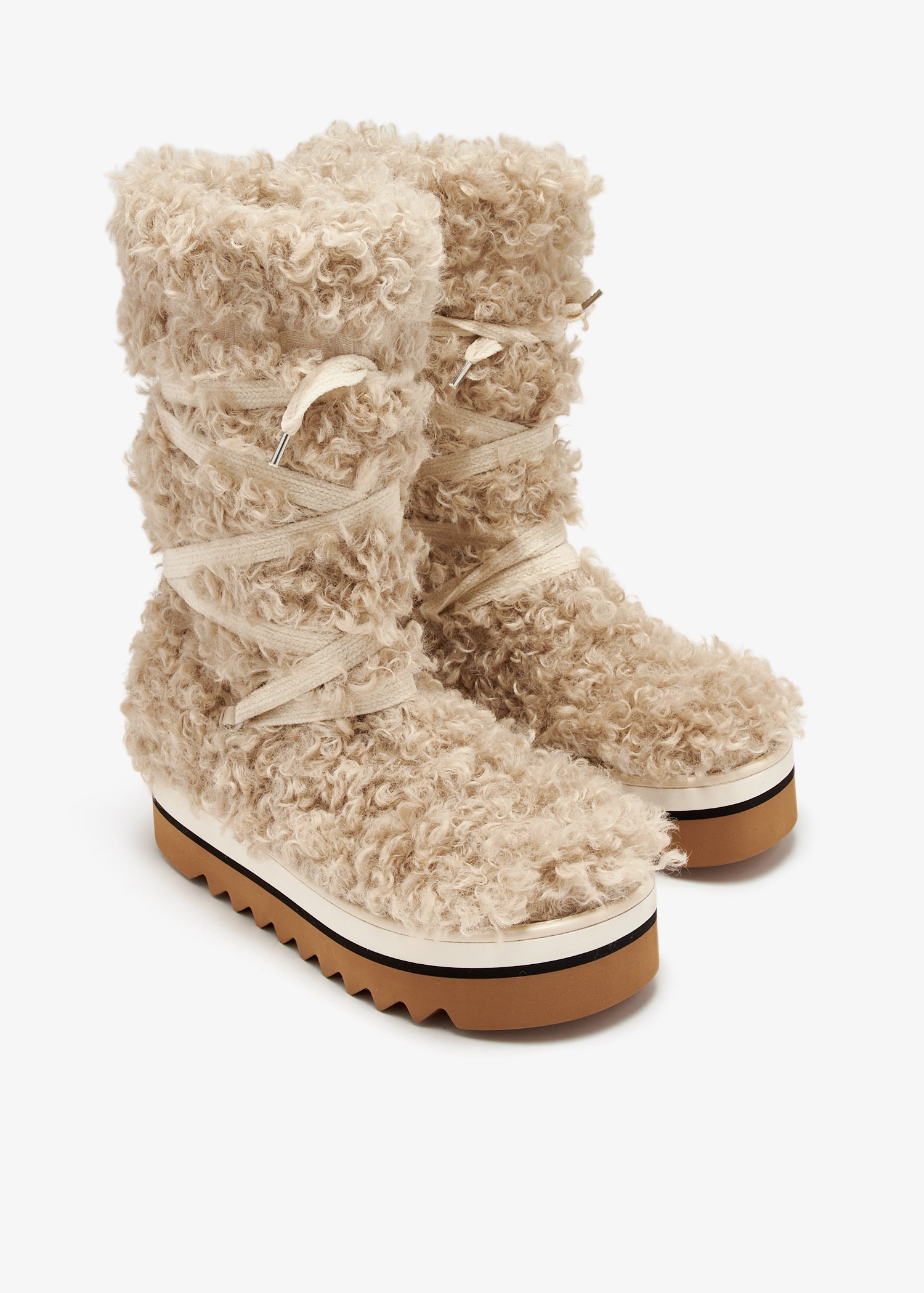 Stella McCartney Sneak-Elyse plush teddy snow boots for Women