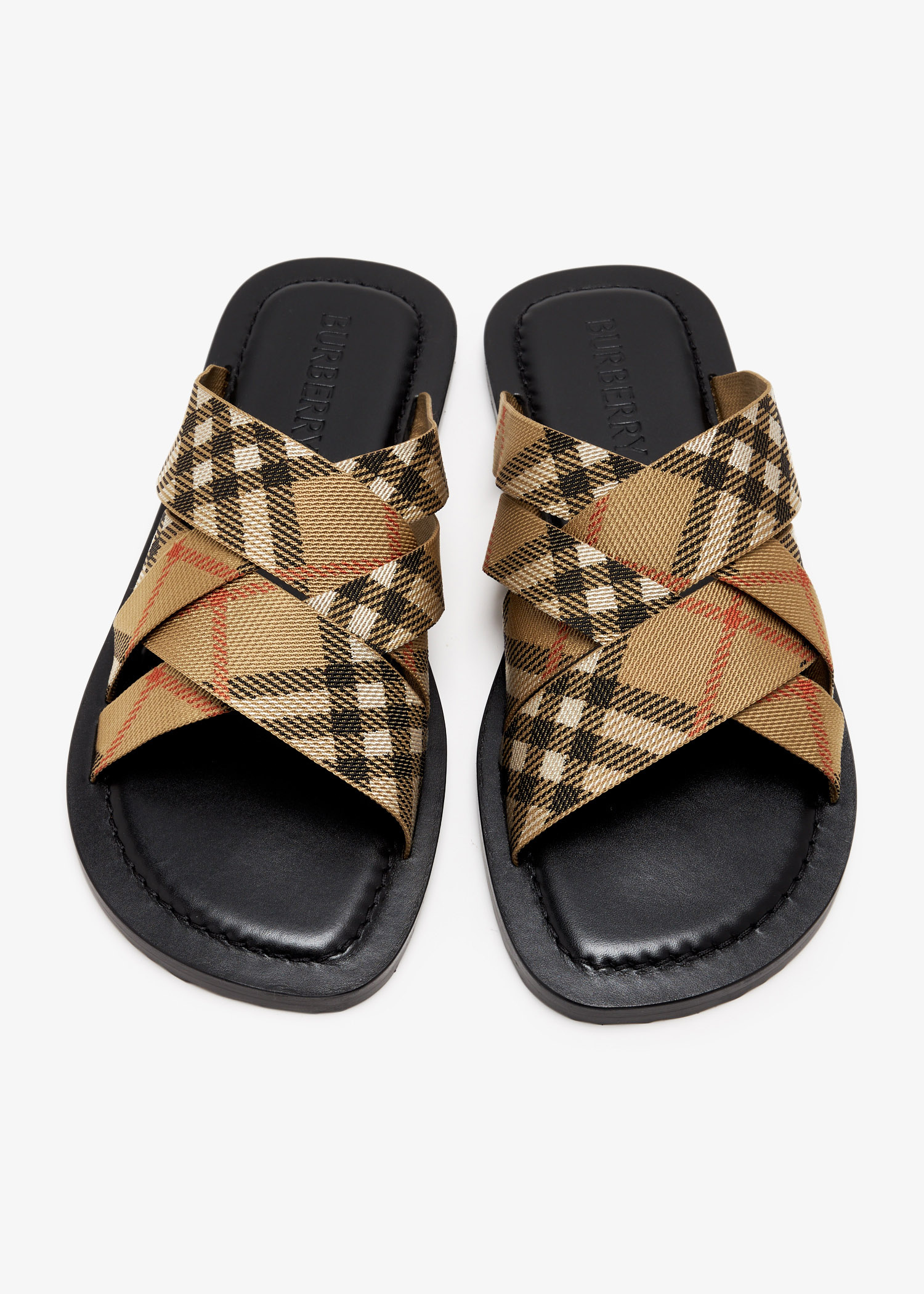 BURBERRY メンズ サンダル 8106987 PAVILLON BURBERRY - Pavilion Check sandals | Leam Roma - Luxury