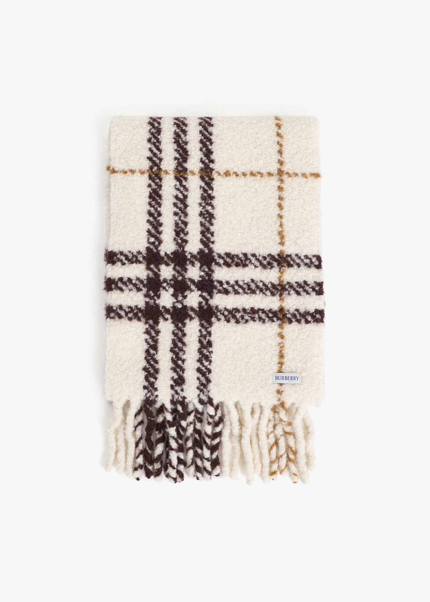 Burberry Check bouclé scarf for ADULT-UNISEX, Men, Women - Cream
