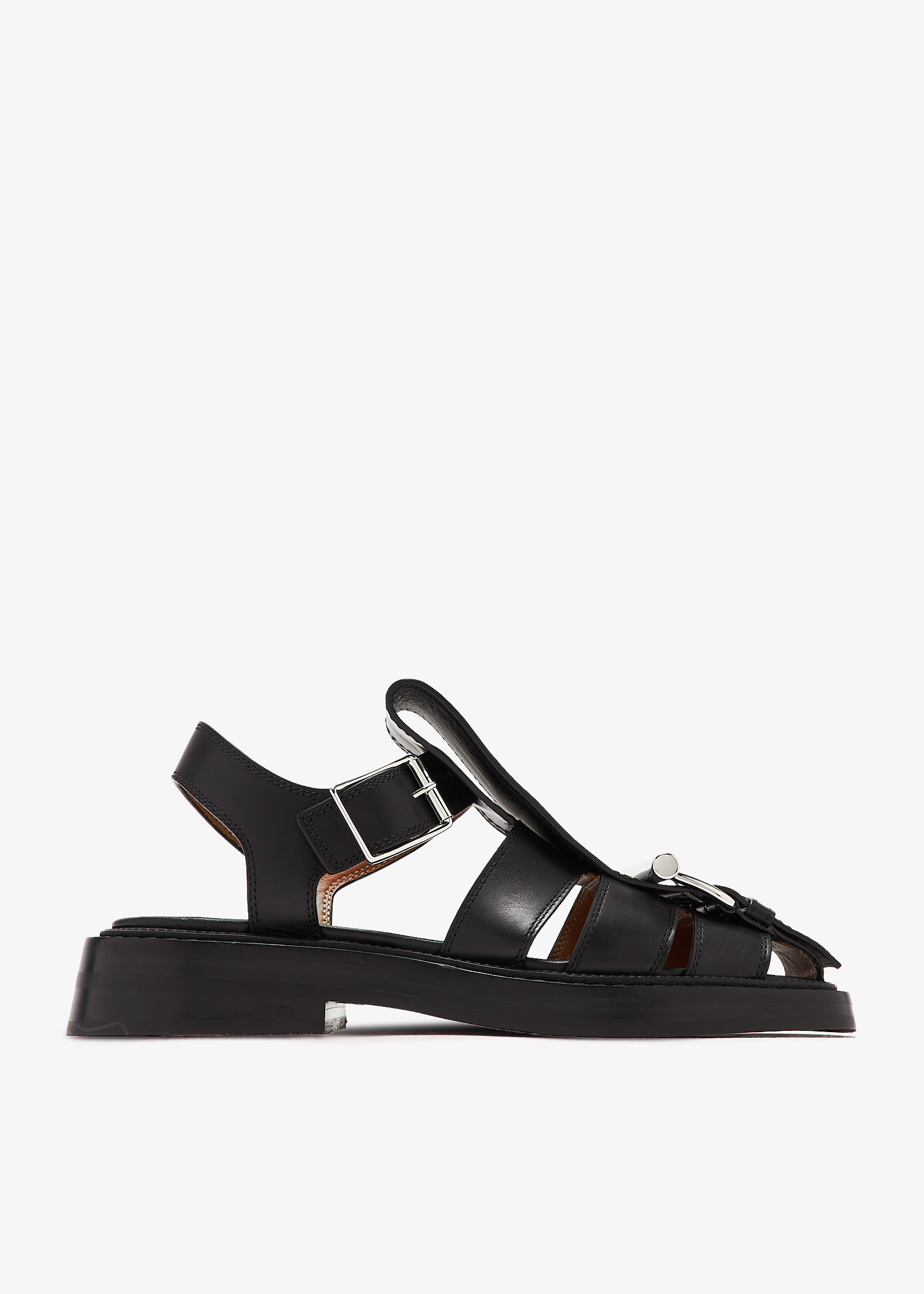陳謝 McQueen 女式T 型Caged凉鞋- 黑色| 阿联酋Level Shoes