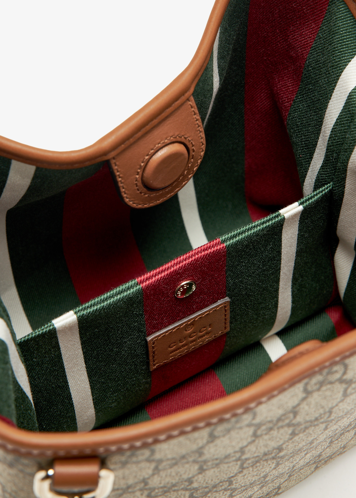 バッグ・カバンその他 GUCCI Mini GG Emblem bucket bag brown GUCCI GG Emblem mini bucket bag | REVERSIBLE