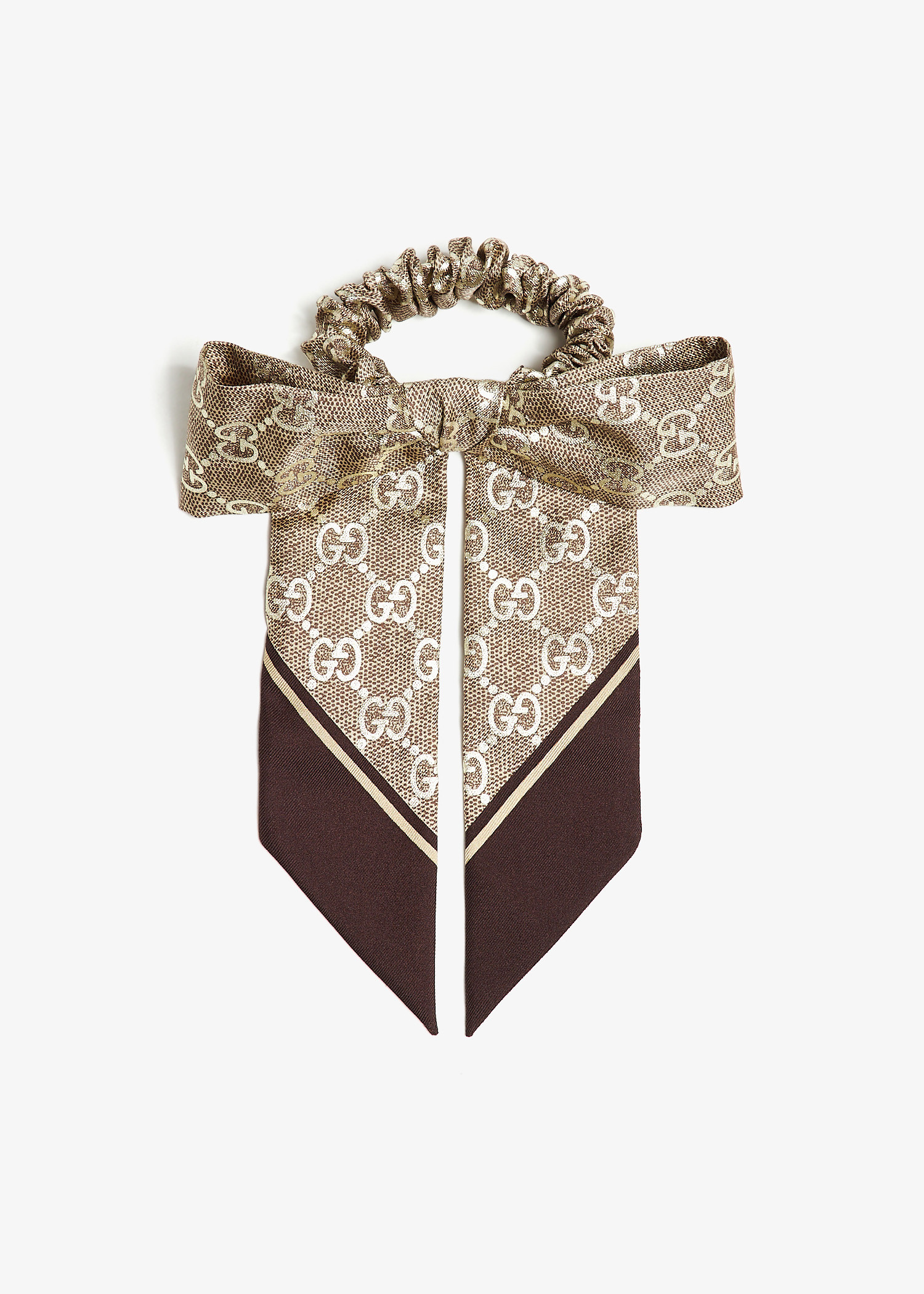GUCCI① Gucci GG silk jacquard scrunchie for Women - Brown in UAE | Level