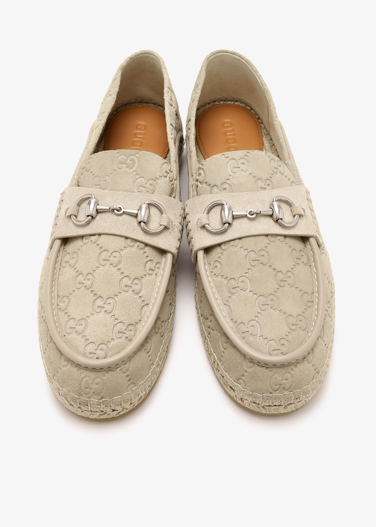 VIP【関税送料無料】希少 GUCCI BEIGE HORSBIT ESPADRILLAS Gucci Espadrilles Size 38 EU: Raffia & Pearl Detail