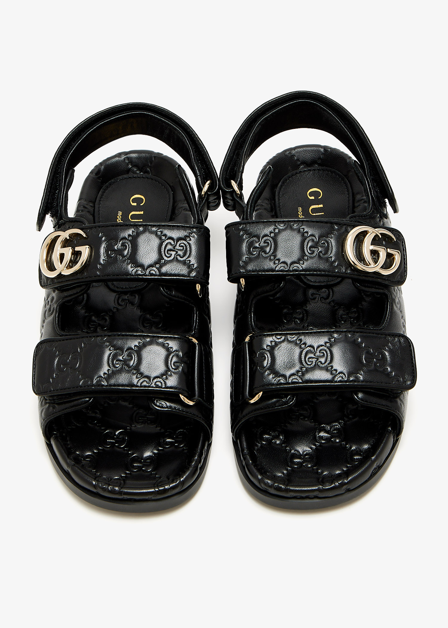12-4☆超美品☆ GUCCI 2700L レディース バングル 黒 GUCCI グッチ レディース腕時計 バングルウォッチ QZ ゴールド