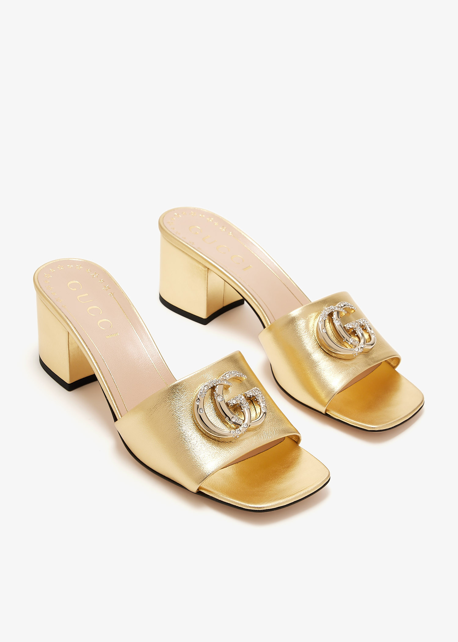 Gucci GG crystal sandals for Women - Gold in UAE | Level Shoes