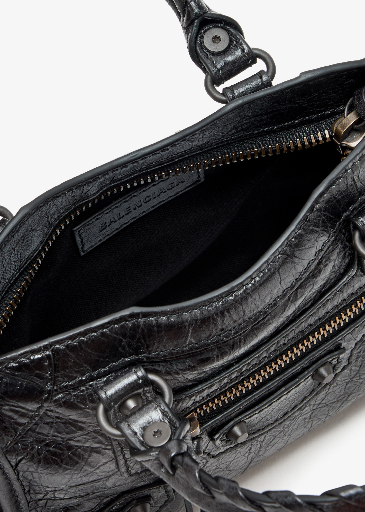 【関税&送料込】Balenciaga Black Leather Medium Nano Handbag Women's Le City Bag Nano in Black | Balenciaga US