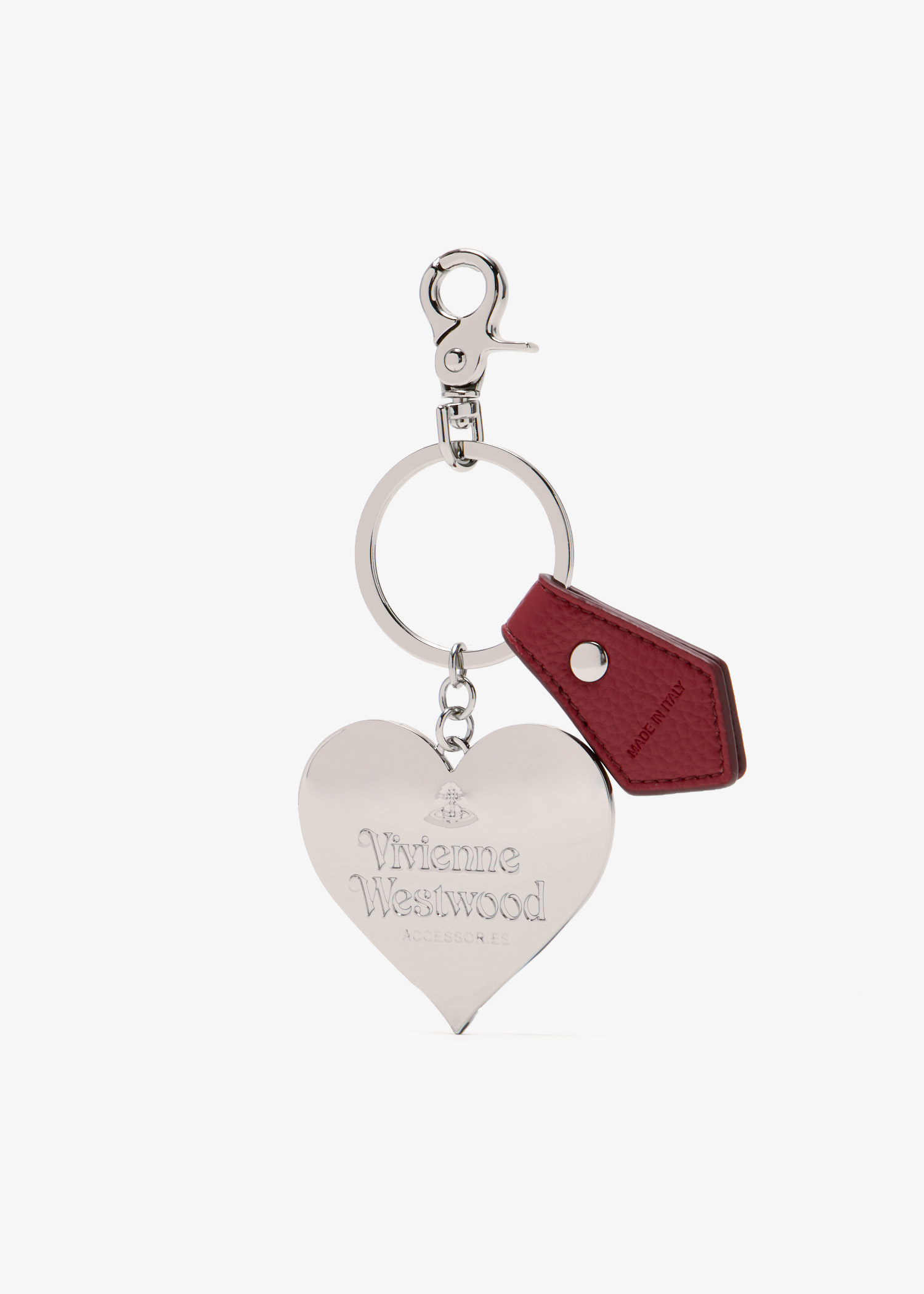 Vivienne Westwood Mirror Heart Orb bag charm for Women - Red