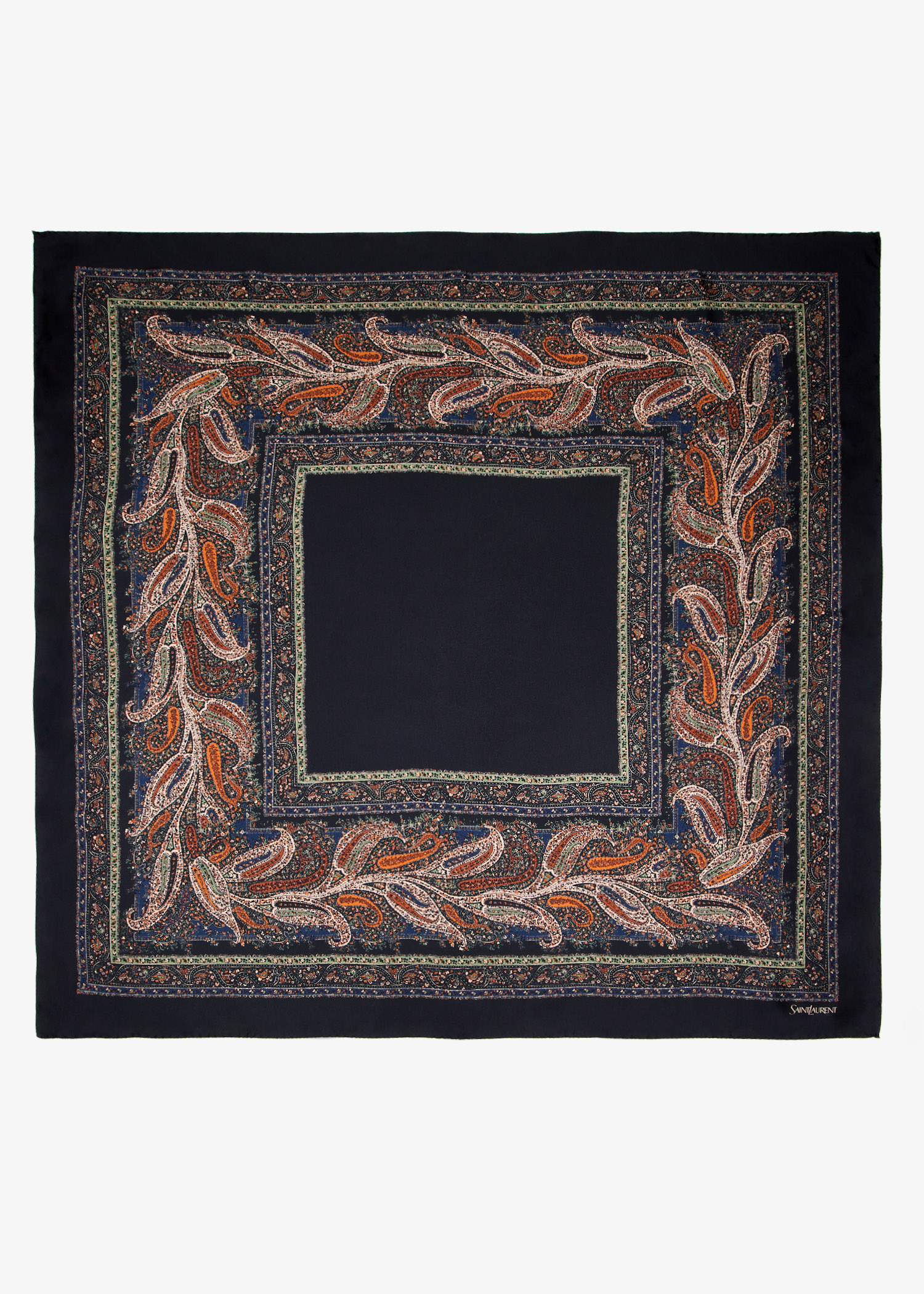 Saint Laurent Paisley square silk twill scarf for Women
