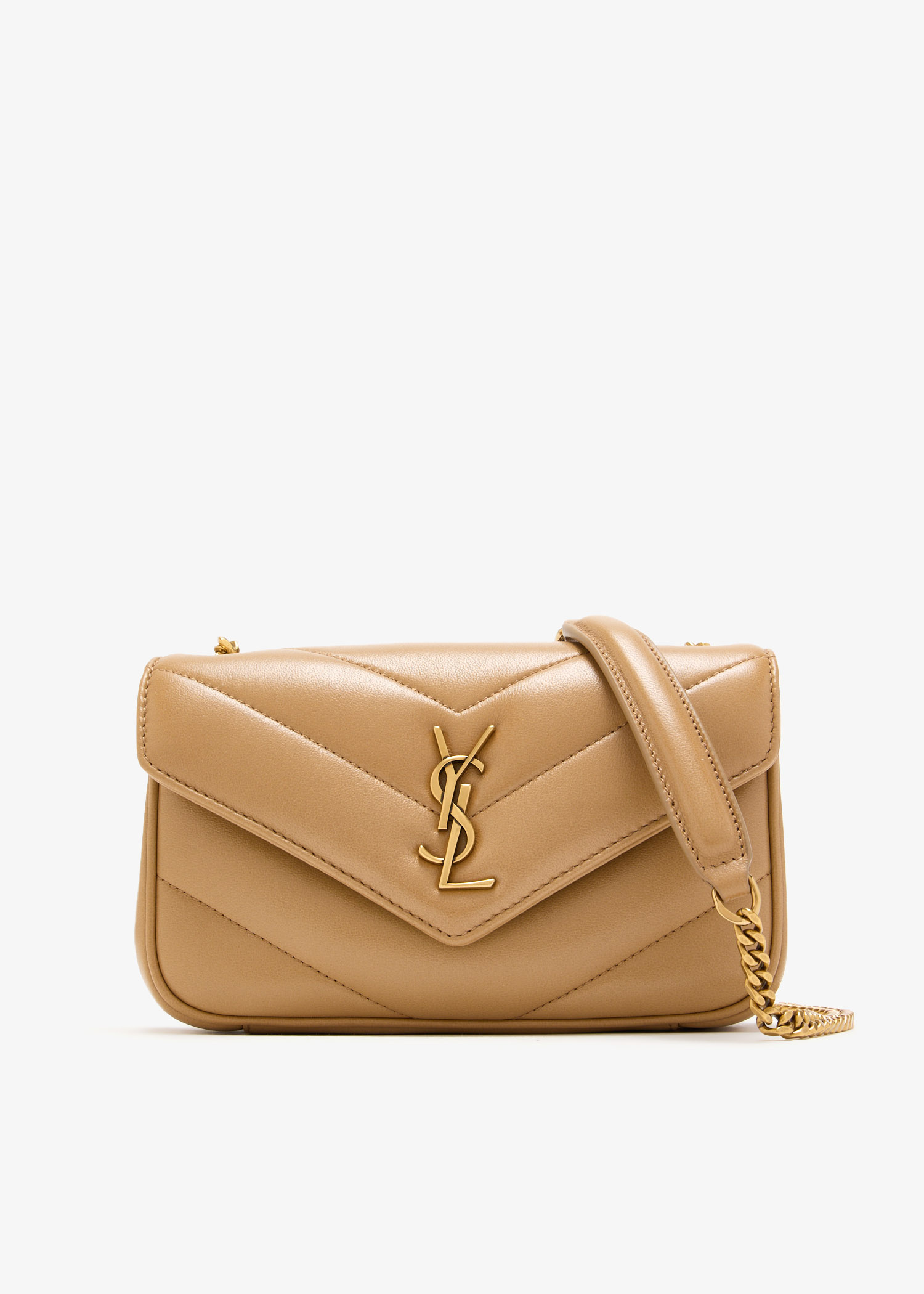 Saint Laurent Loulou mini chain bag for Women - Beige in UAE