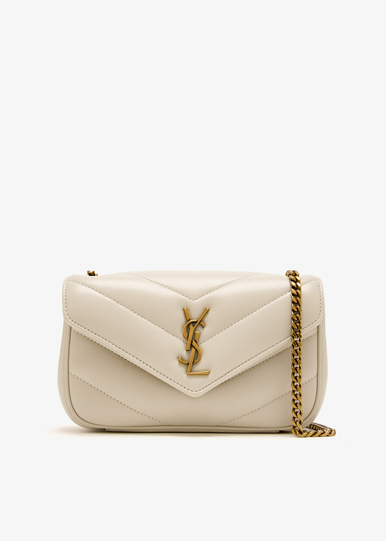 Saint Laurent Loulou mini chain bag for Women - Cream in UAE