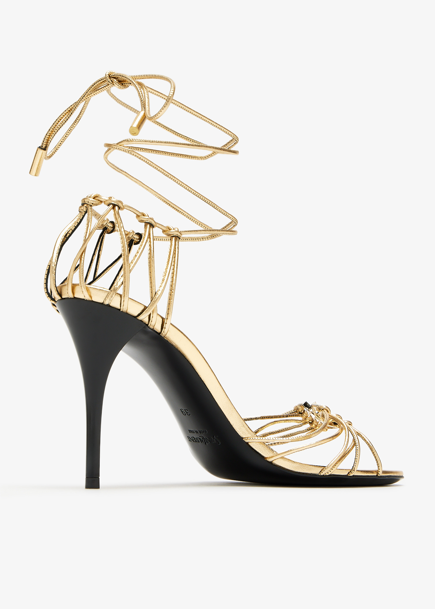 Saint Laurent Babylone sandals for Women - Gold in UAE