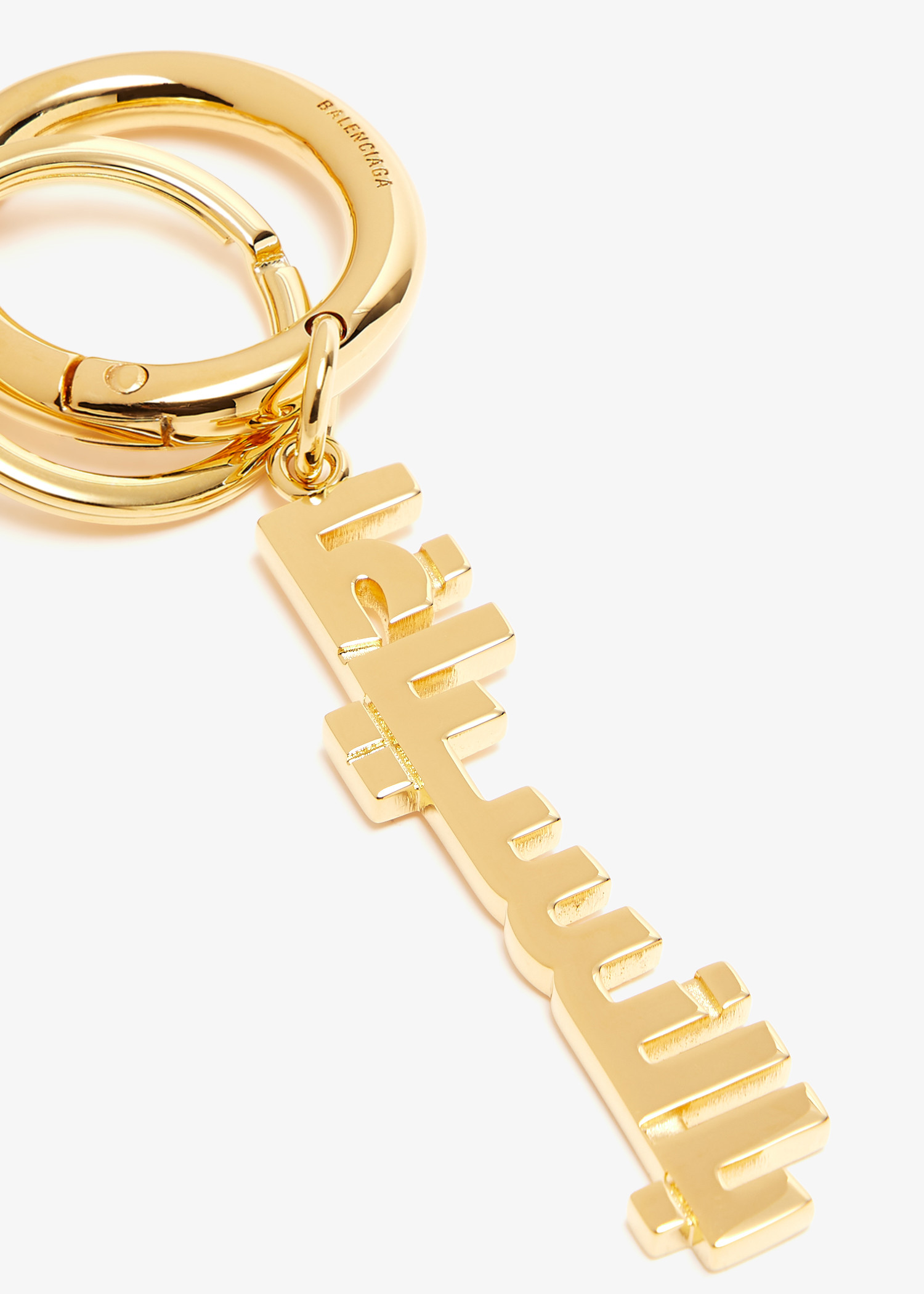 【BALENCIAGA】Typo Arabic Logo キーリング Balenciaga Typo keyring for ADULT-UNISEX, Men, Women - Gold