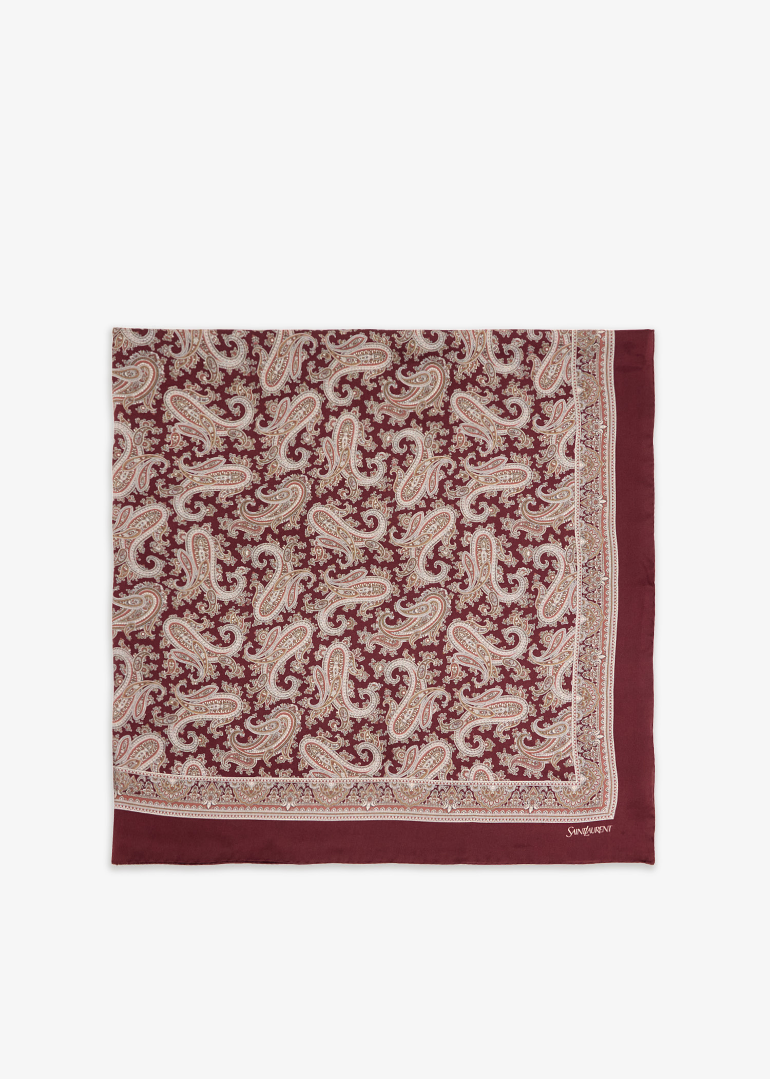 Saint Laurent Paisley large square silk twill scarf for