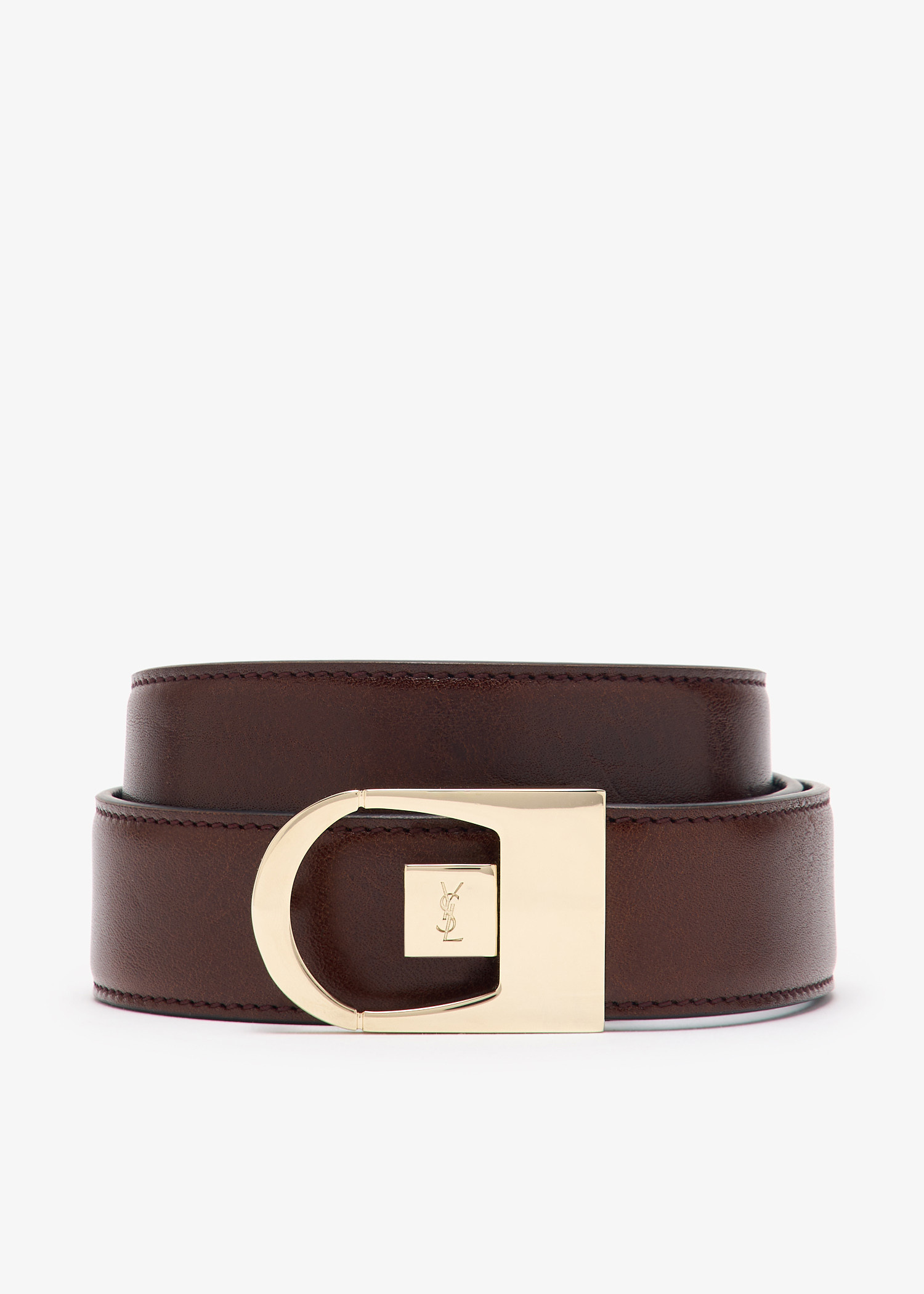 ベルト Saint Laurent Brown Leather Reversible Belt reversible belt in smooth leather | Saint Laurent | YSL CA