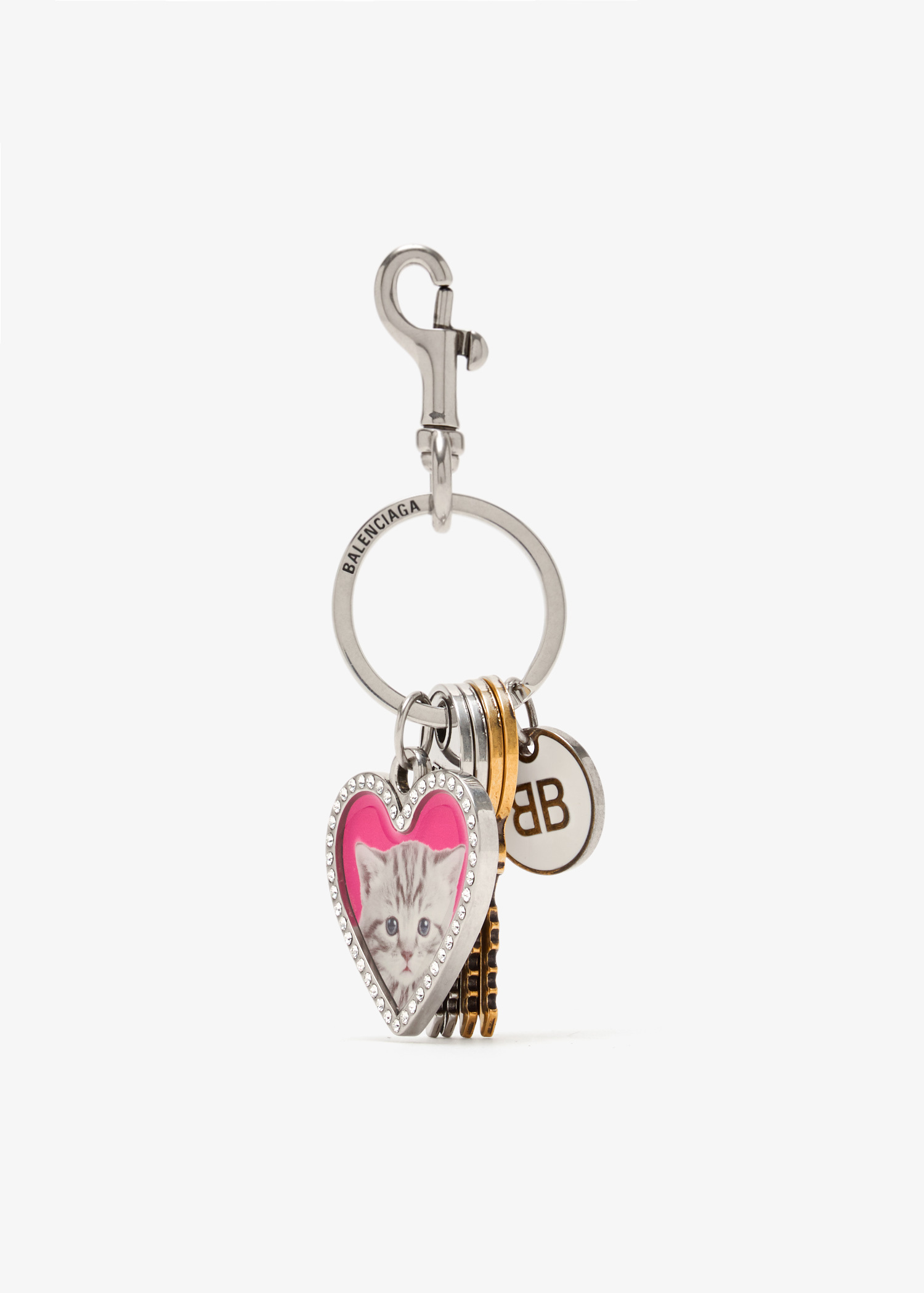 【BALLENCIAHA】Heart Charm Keyring Balenciaga Heart Charms Keyring - Bergdorf Goodman