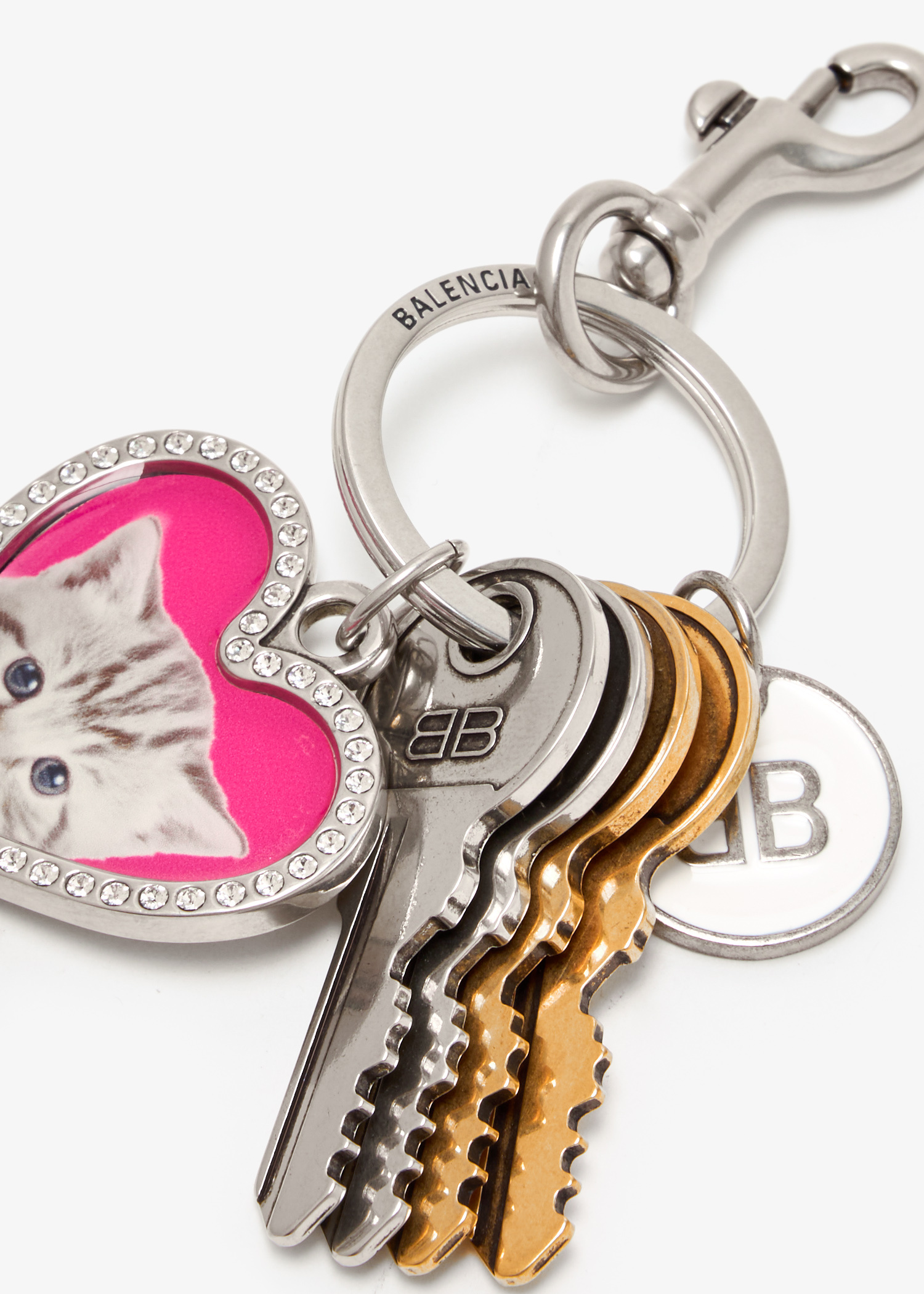 【関税&送料込】Balenciaga Keychain With Lock And Heart Of C Balenciaga Padlock charm keyring for Women - Silver in UAE