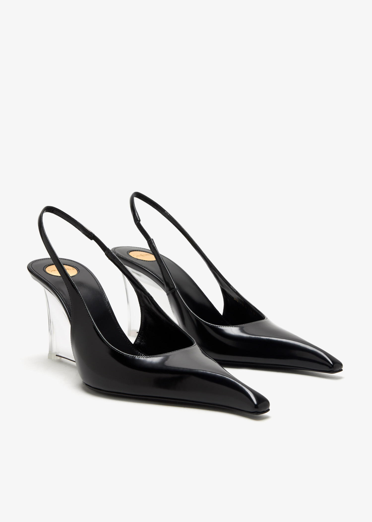 無一文 SPSV50 クオン RL Saint Laurent Miller slingback pumps for Women - Black in