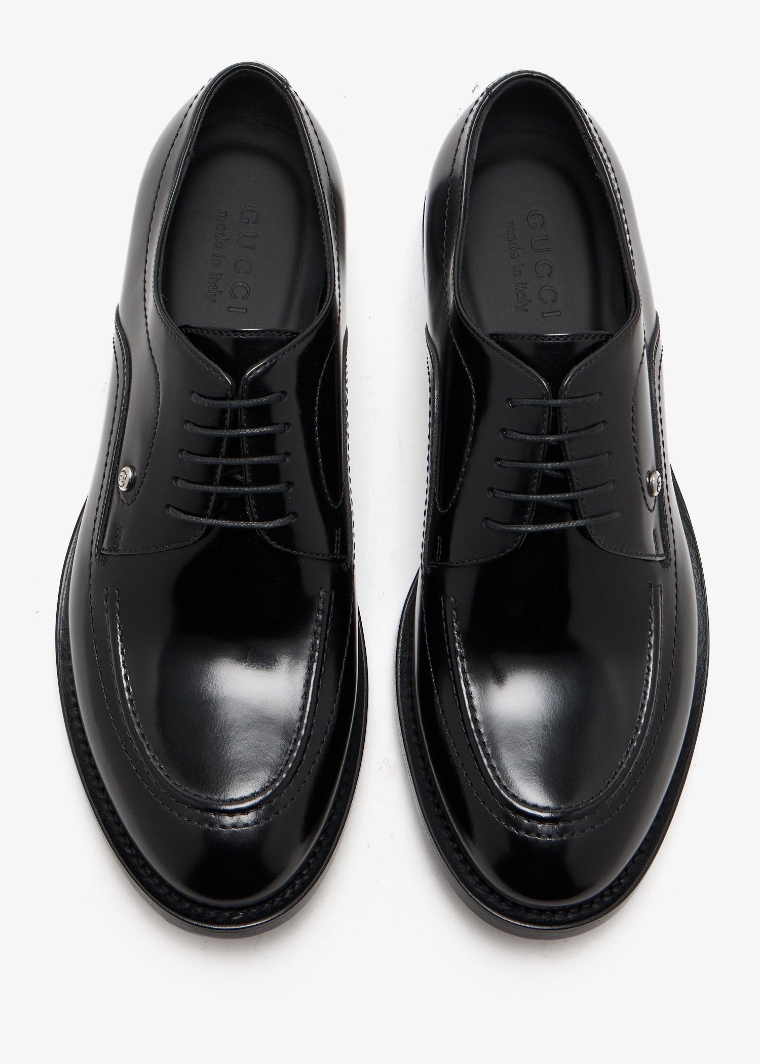 国内で当店のみ Hanqiaoriji - Leather Platform Derby Shoes HANQIAORIJI leather platform shoes