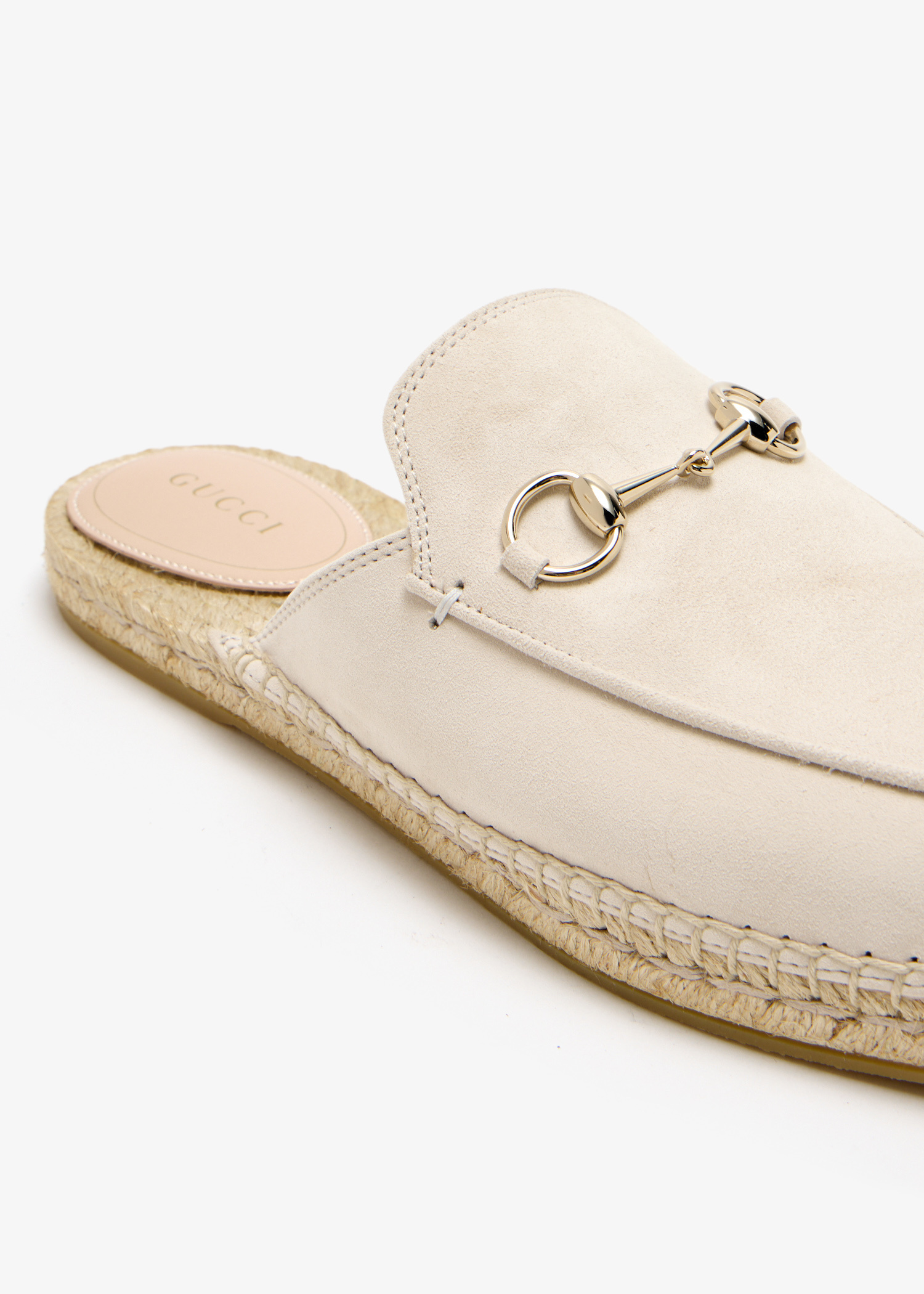 Gucci Horsebit espadrille mules for Women - Cream in UAE