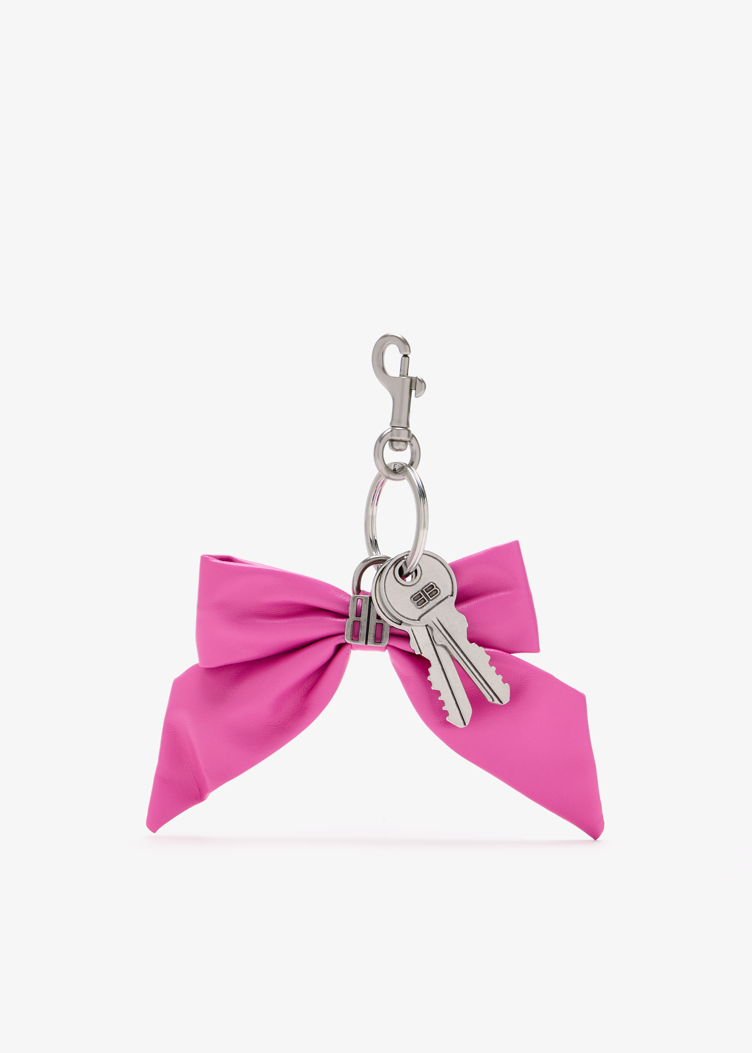 ギフトにも【BALENCIAGA】BB bow-detail leather keychain Balenciaga Bow charm keyring for Women - Pink in UAE | Level