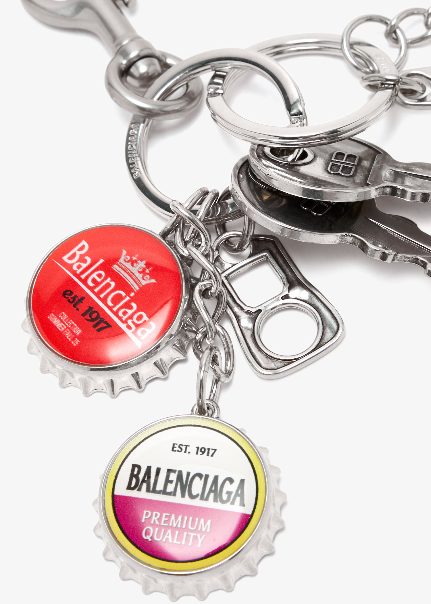 Balenciaga Bottle Caps keyring for Men - Silver in UAE