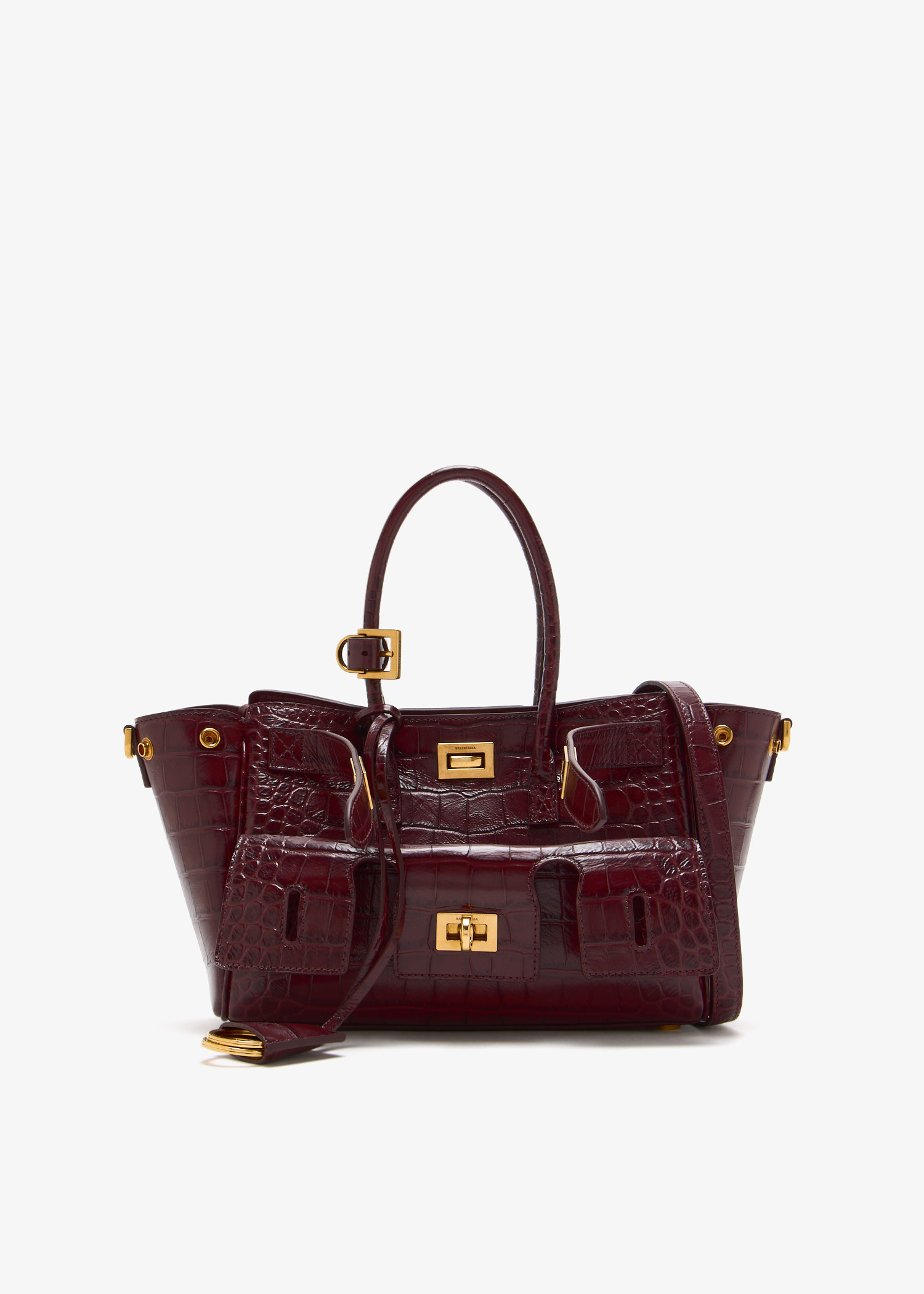 【関税＆送料込み】Balenciaga Cocco-Print Burgundy Calfskin Balenciaga mini city bag croc embossed calfskin burgundy GHW