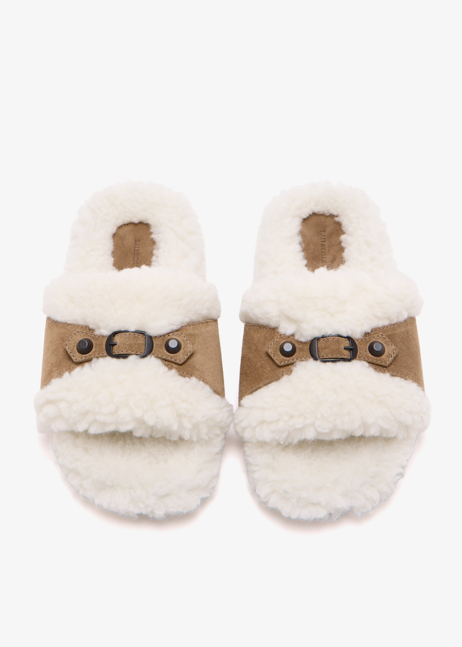 Balenciaga Furry slide sandals for Women - Brown in KSA | Level Shoes
