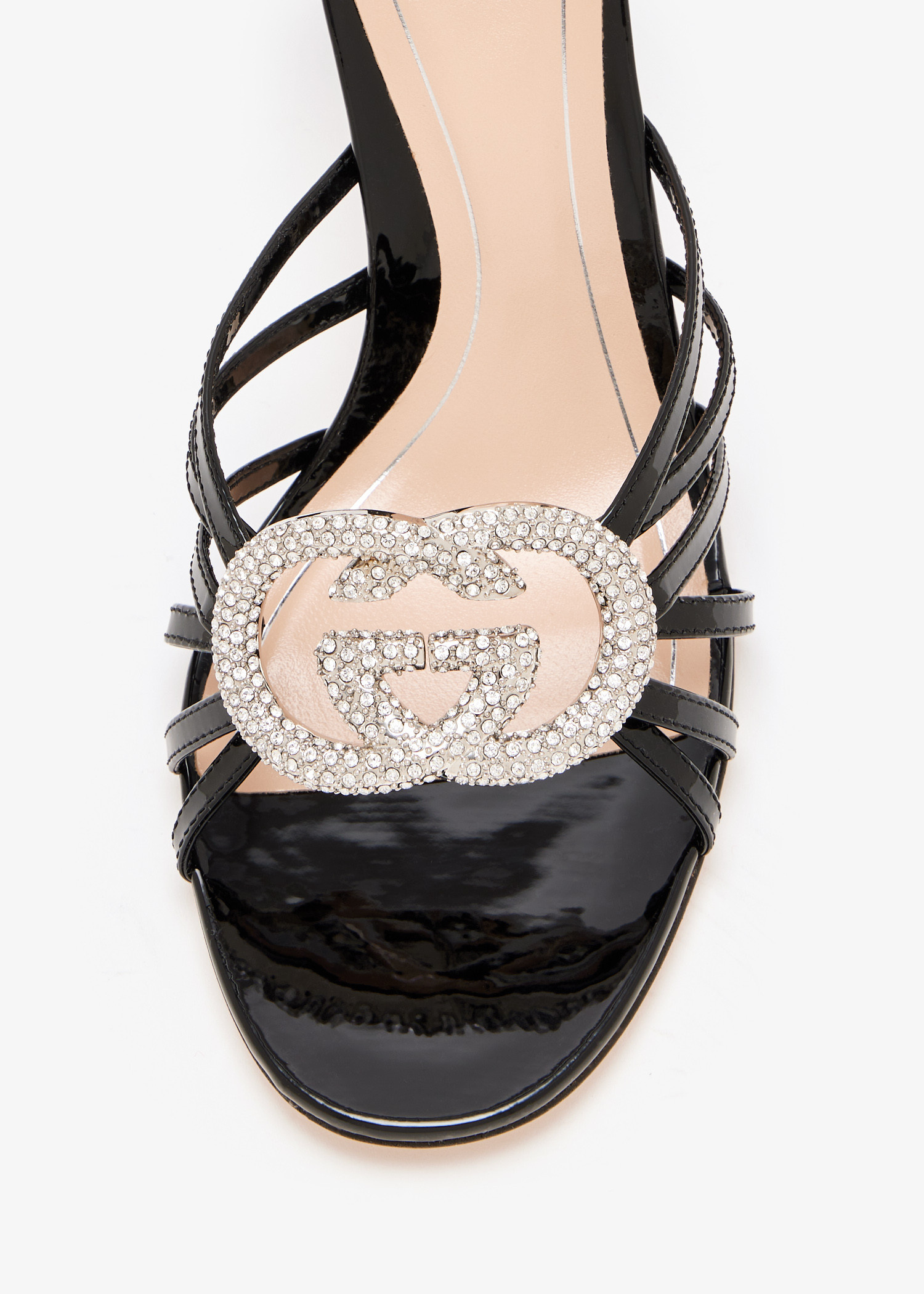 Gucci Interlocking G crystal sandals for Women - Black in KSA