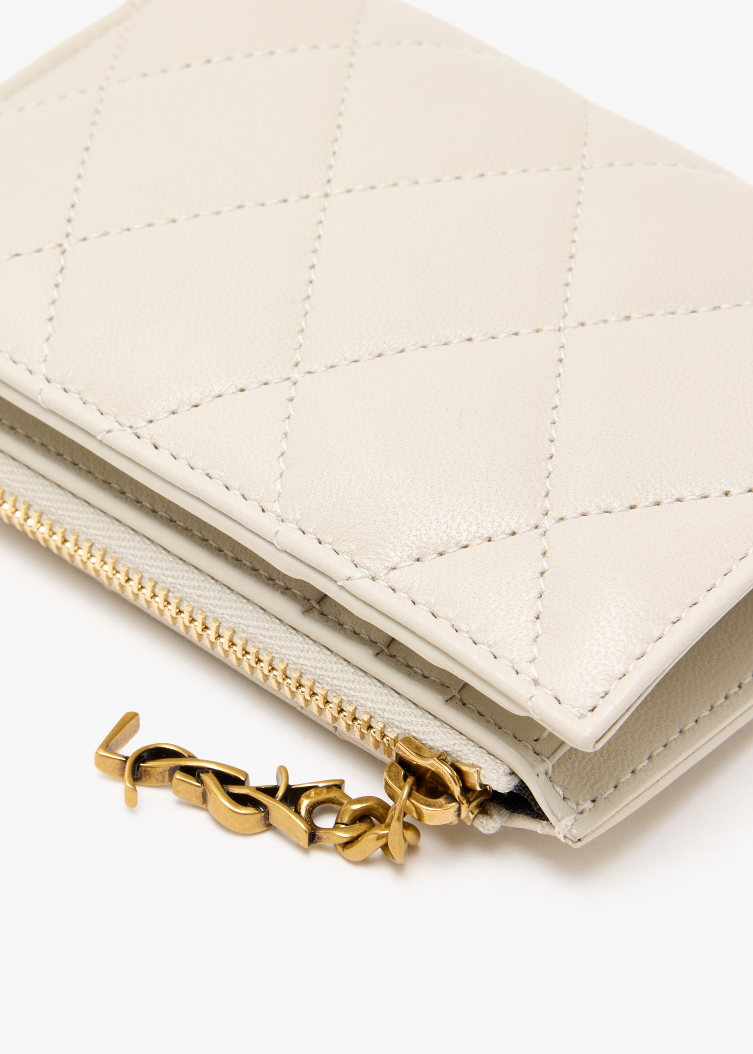 Saint Laurent Cassandre Bijou bi-fold wallet for Women - White in