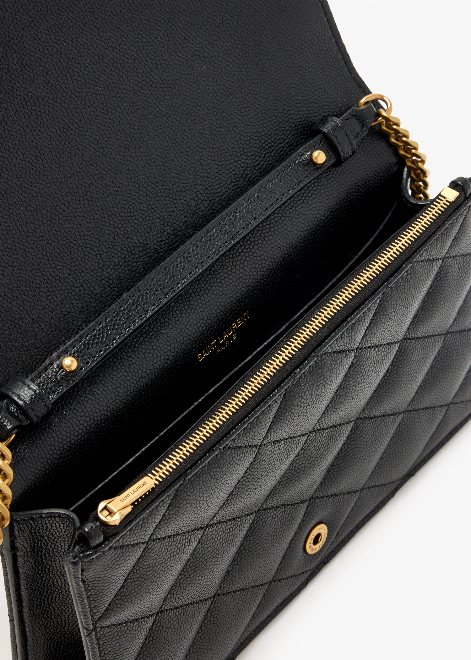 Saint Laurent Paris chain wallet for Women - Black in KSA | Level