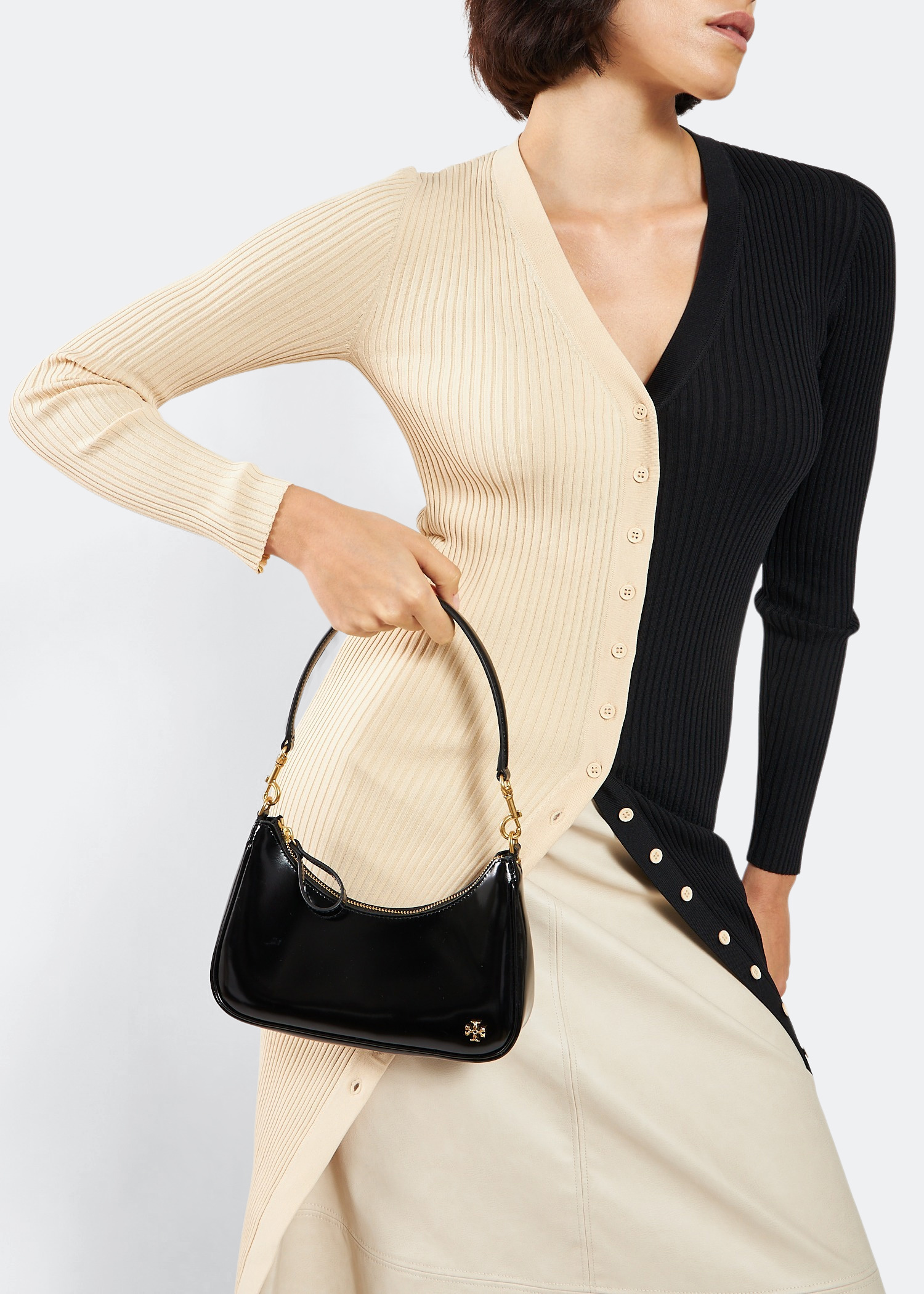 Tory Burch 151 Mercer small crescent bag for Women - Black in USA