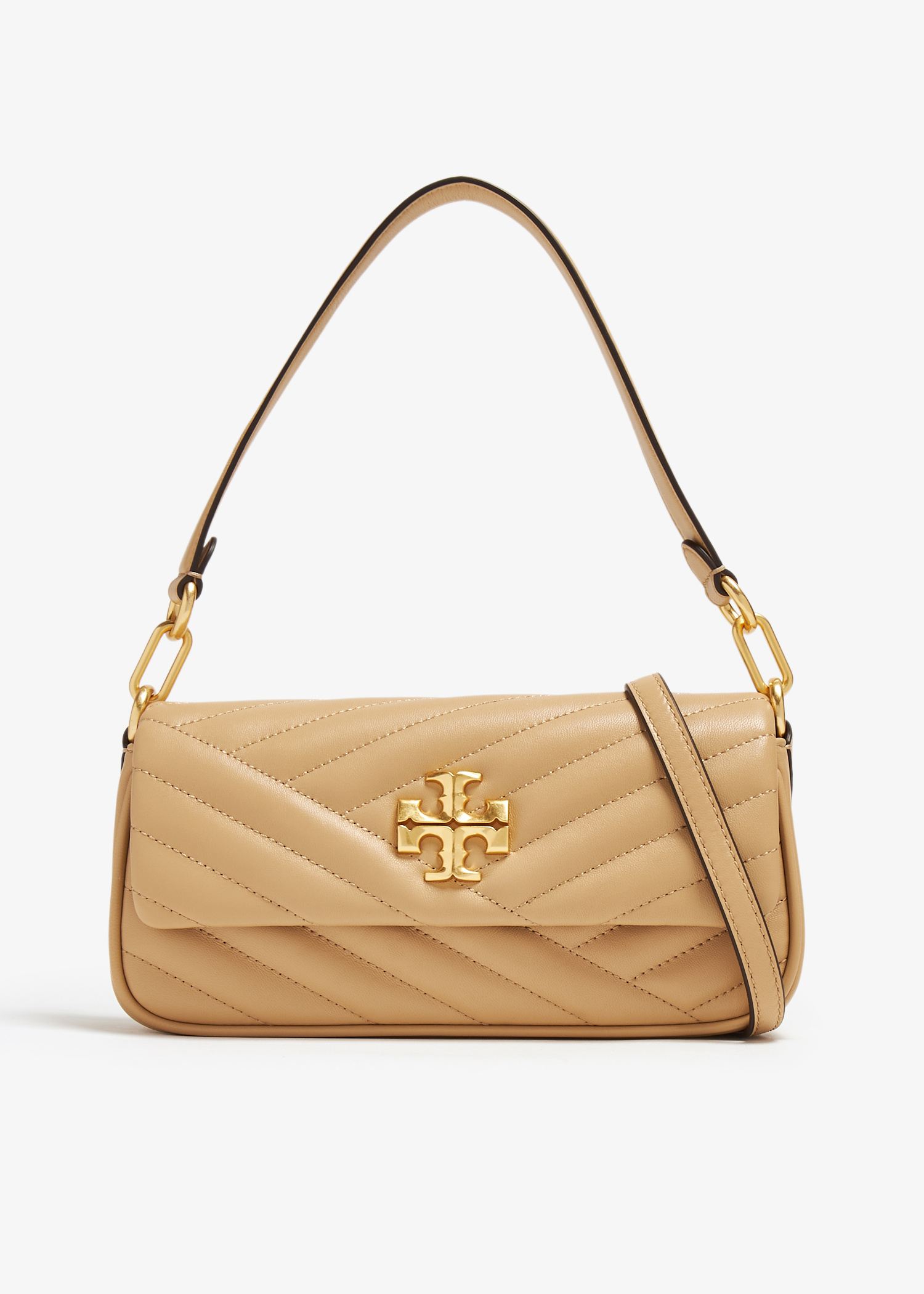 Tory Burch Kira chevron small flap shoulder bag for Women - Beige