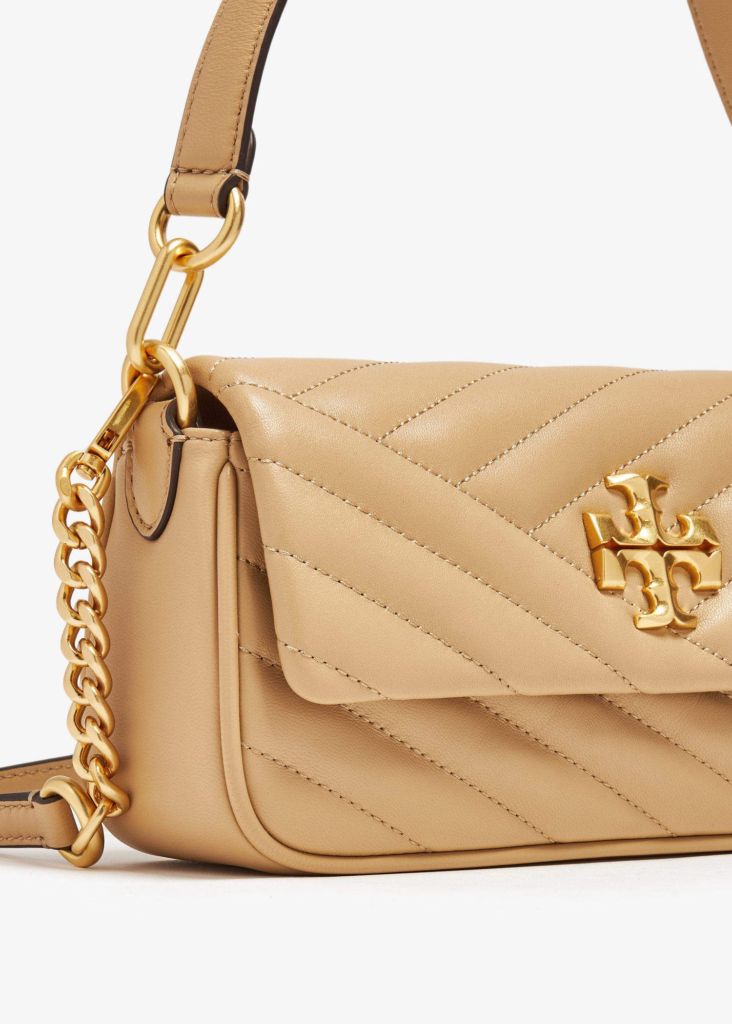 Tory Burch Kira chevron small flap shoulder bag for Women - Beige