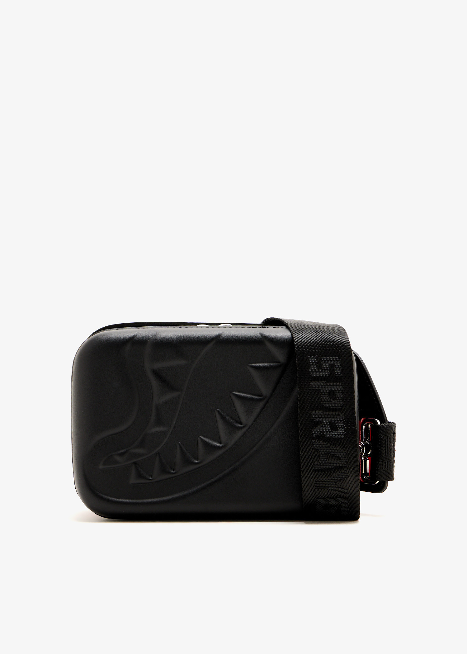 Spray Ground Printed Zip Shark embossed sling bag for Men - Black
