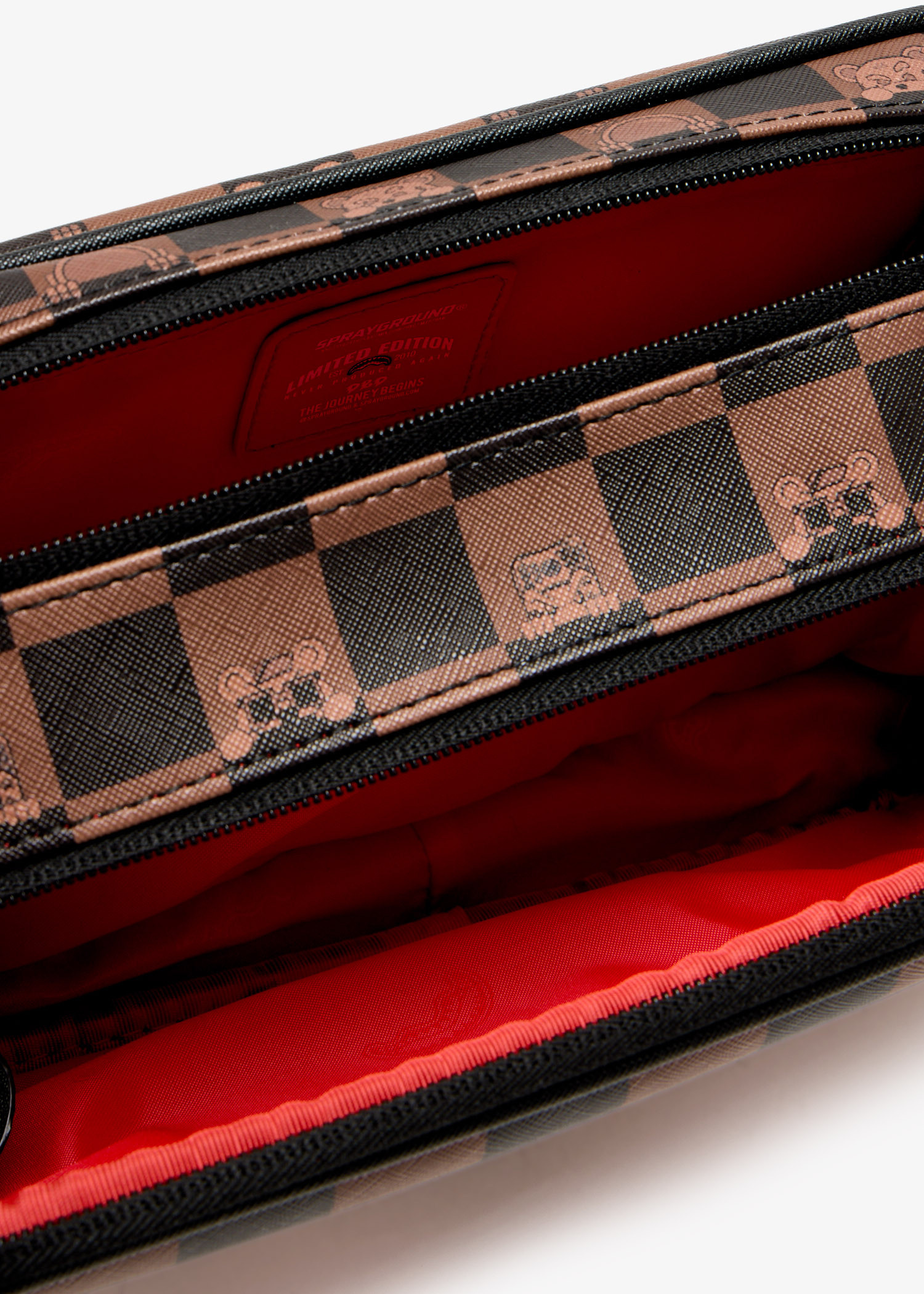 【Sprayground】Peeking Character Check Toiletry Bag Sprayground PEEKING CHARACTER CHECK TOILETRY