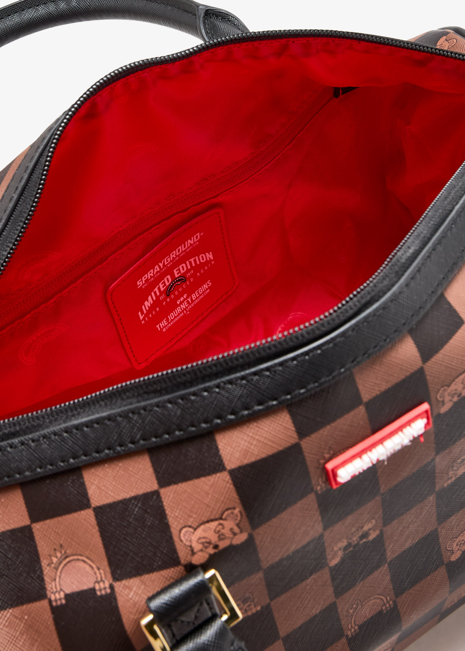 Spray Ground Peeking Character Check mini duffle for Men - Printed