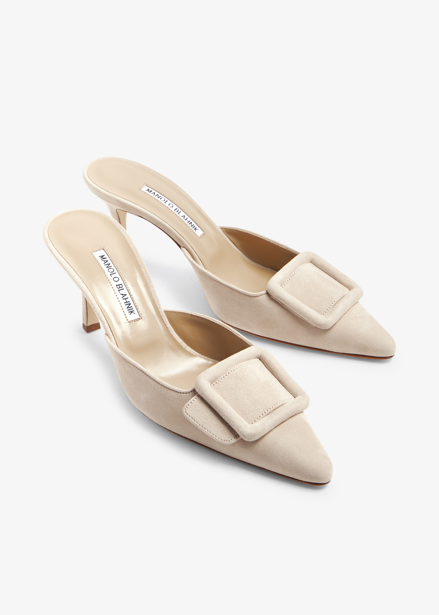 Manolo Blahnik Maysale mules for Women - Beige in UAE | Level Shoes