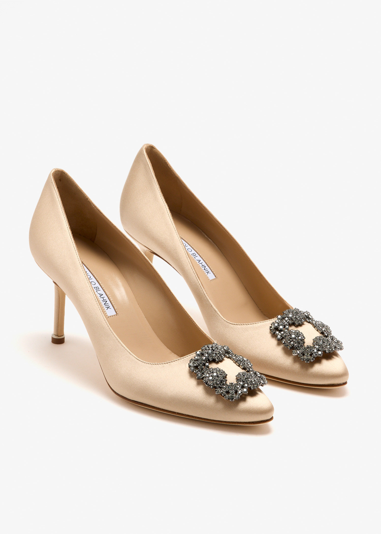 Manolo Blahnik Hangisi satin pumps for Women - Beige in UAE