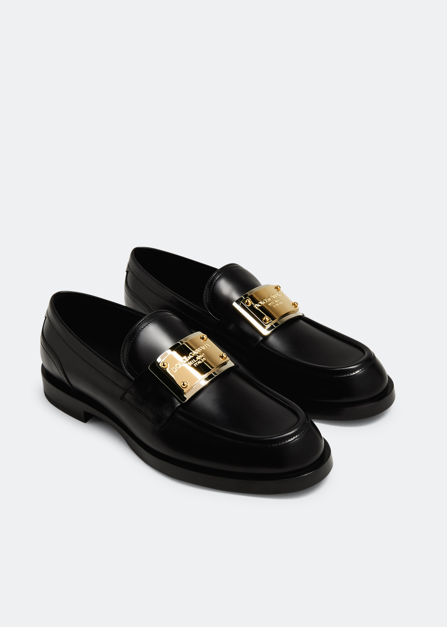 Dolce&Gabbana Brushed calfskin loafers for Men - Black in  display picture 1