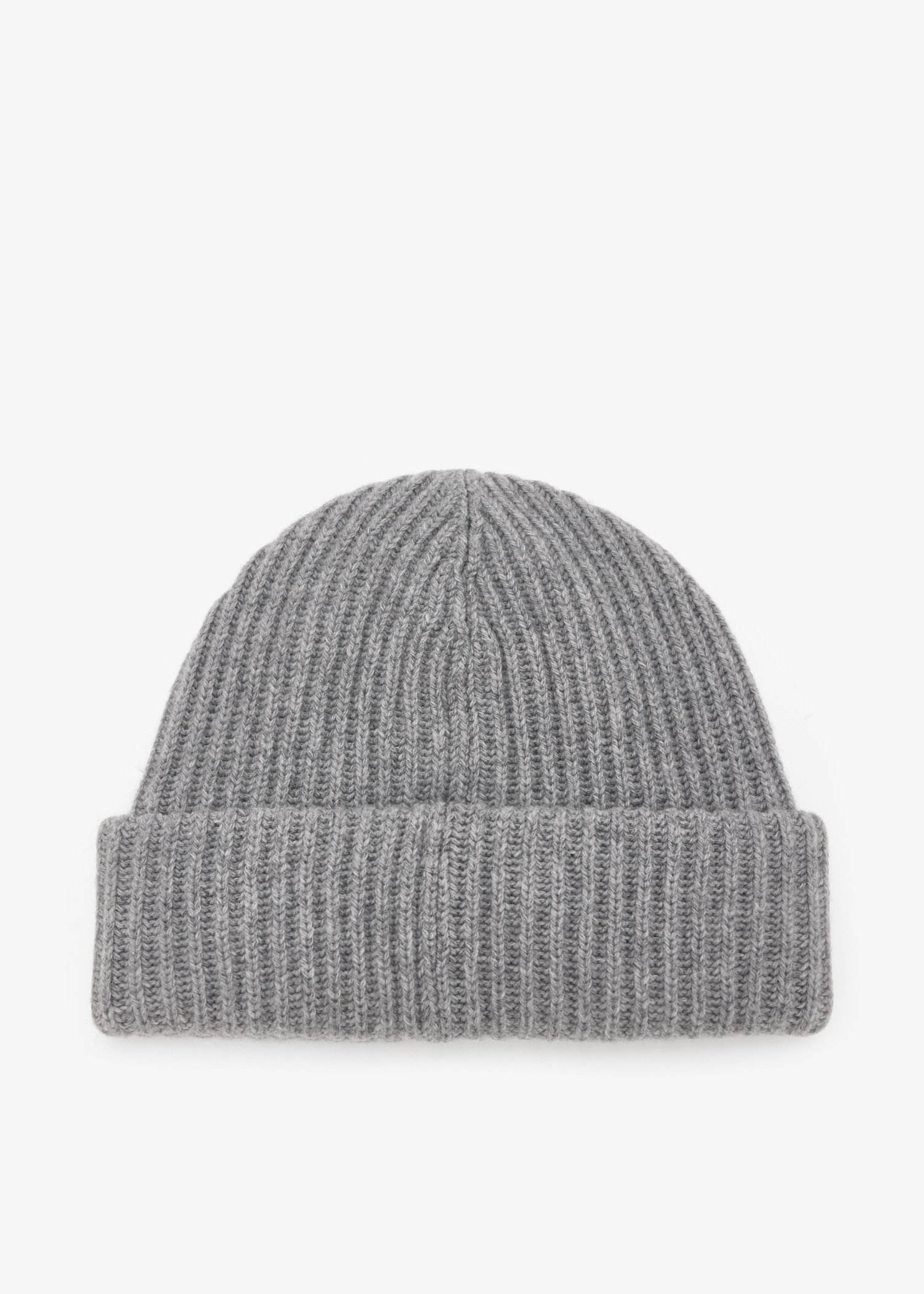 Ganni Oversized wool rib knit beanie for Women - Grey in UAE
